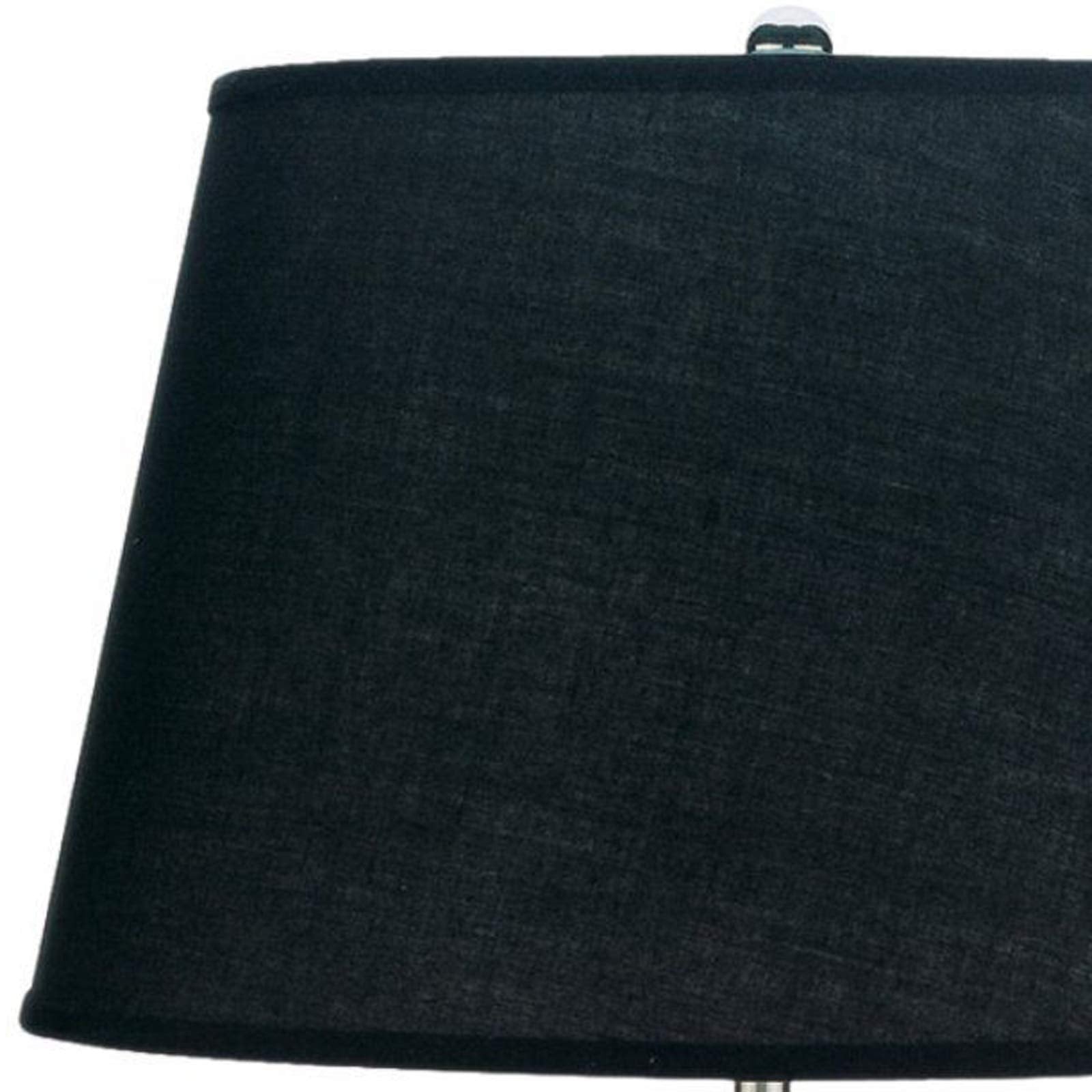 Benjara Metal Table Lamp With Fabric Drum Shade, Set Of 2, Black And Silver