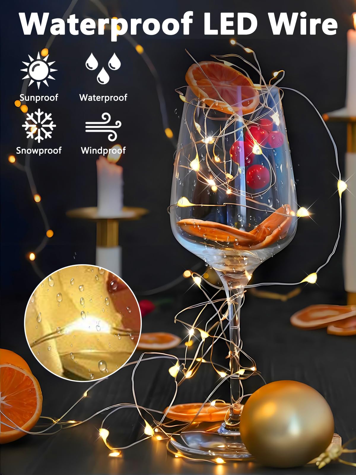 Yiqu 4 Pack Battery Operated Fairy Lights, Warm White Led String Lights With Remote Control Timer, 8 Modes For Indoor/Outdoor Décor