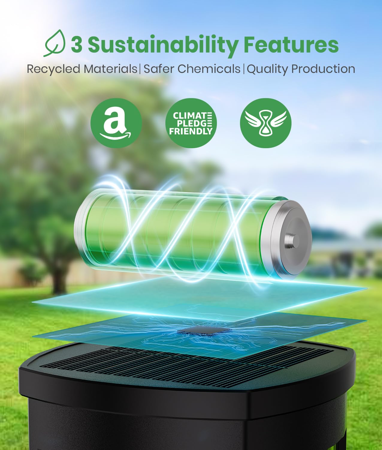 ALFIOT Solar Pathway Lights - 2 Pack, IP65 Waterproof, Auto On/Off, Plastic, Cool White, Model PWT-6