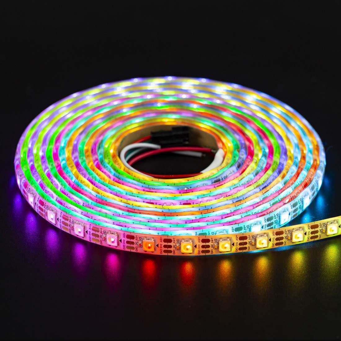 BTF-LIGHTING RGBW RGBCW LED Strip, 16.4ft, 60 LEDs/m, Waterproof IP65, Model SK68125M60RGBCWW, Rgb+