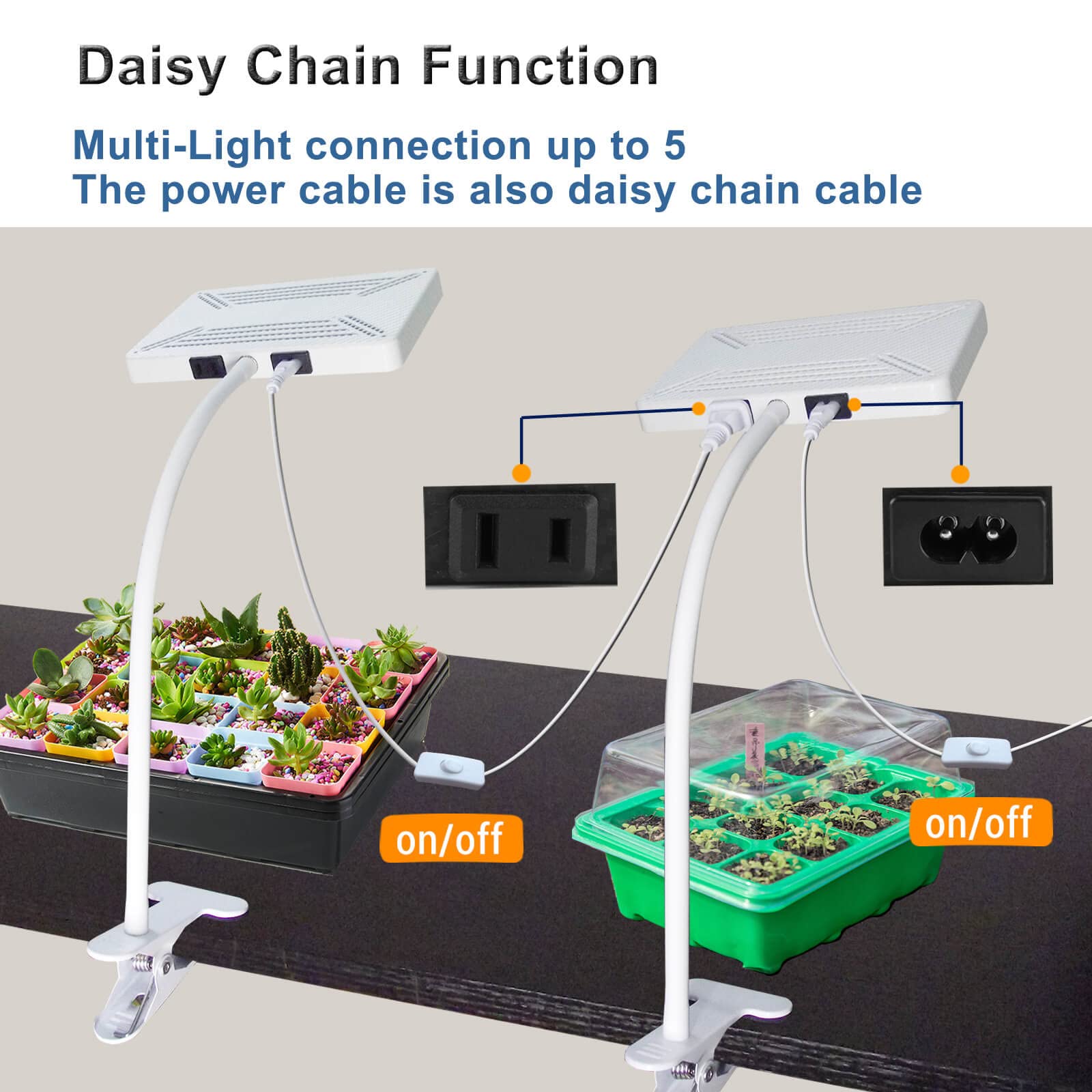 Jinhongto Clip Grow Light Led Full Spectrum Uv Ir, 25 Watt Veg Seed Starting Seedlings Bonsai Houseplant Plant Light, 2000 Lumen