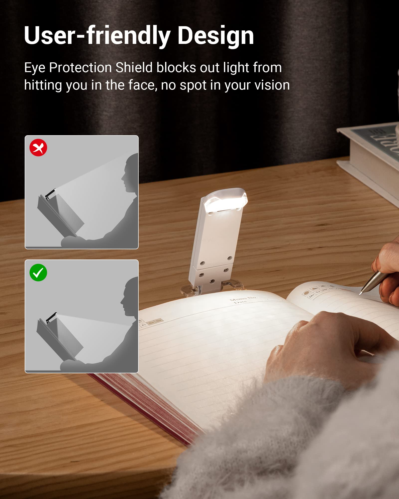 Dewenwils Book Reading Light With Cilp, Led Clip On Book Light For Reading In Bed, Usb Rechargeable Eye Care Book Lamp For Kids,