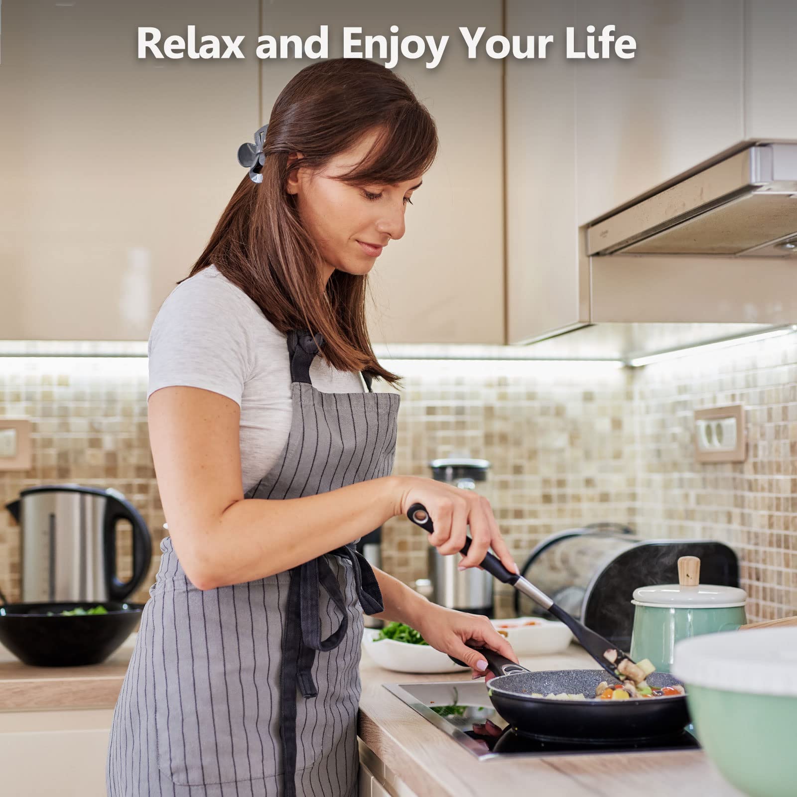 Emitever Cob Led Strip Lights Cool White, 5000K Tape Light Premium High Density, Dc 24V, 300+Lumens/Ft, 2400Leds/Spool, Ra 90+,