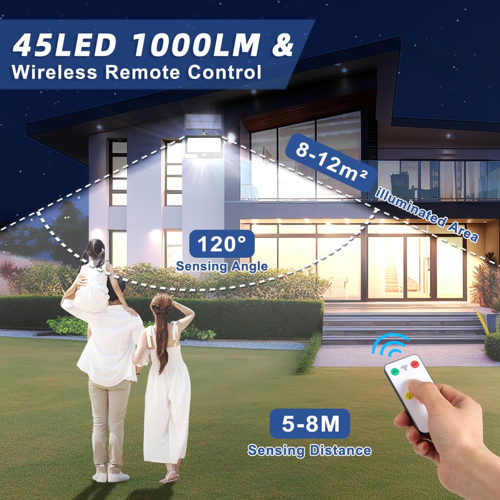 Galavasen Solar Flood Lights Outdoor 1000LM 6500K Remote Control Waterproof Cool White Model YL-06201-0020W-145190-HA