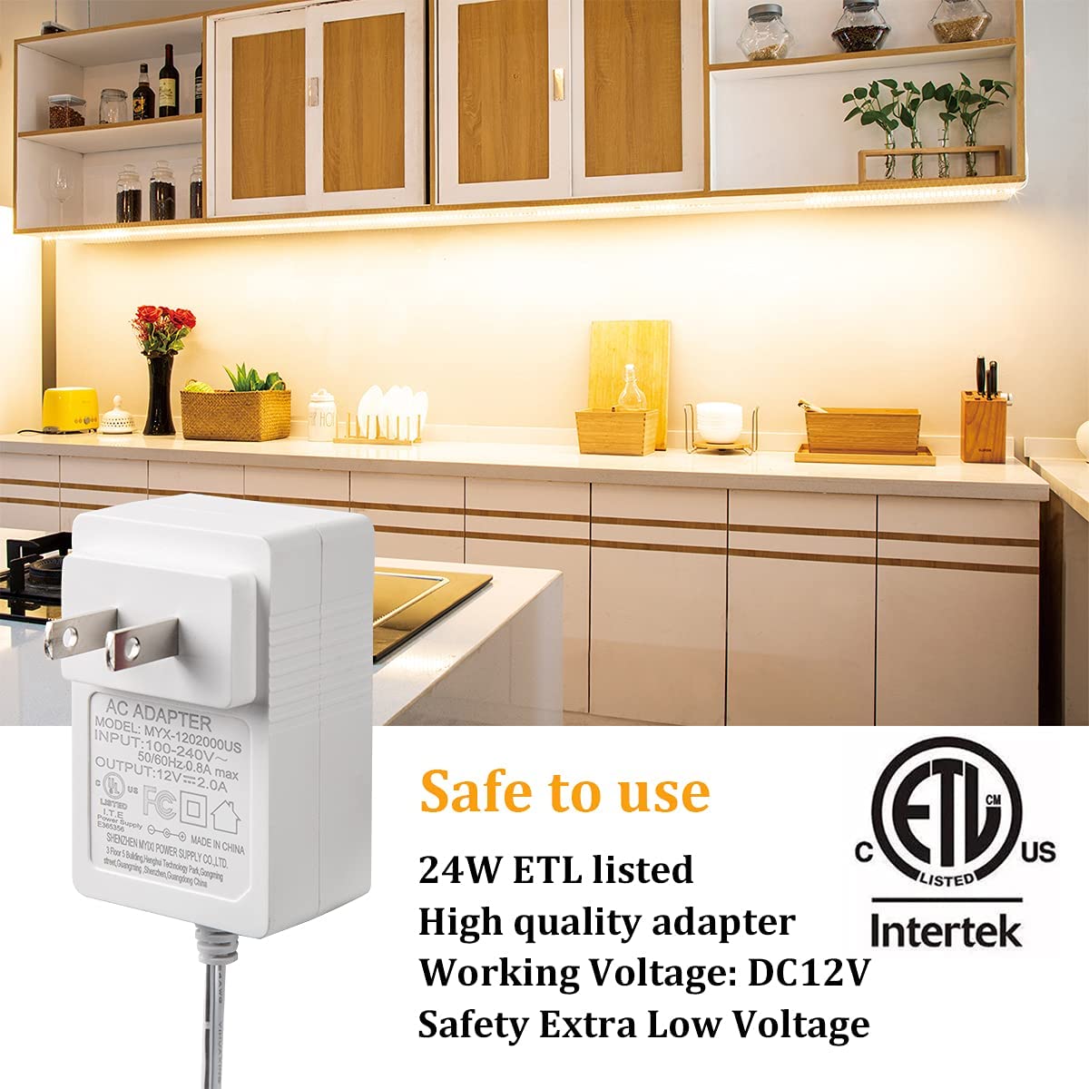 Wobane Under Cabinet Lighting, 8Pcs Led Strip Lights With Remote And 24W Adapter, Ultra Bright 240-Led Tape Light For Kitchen,Co