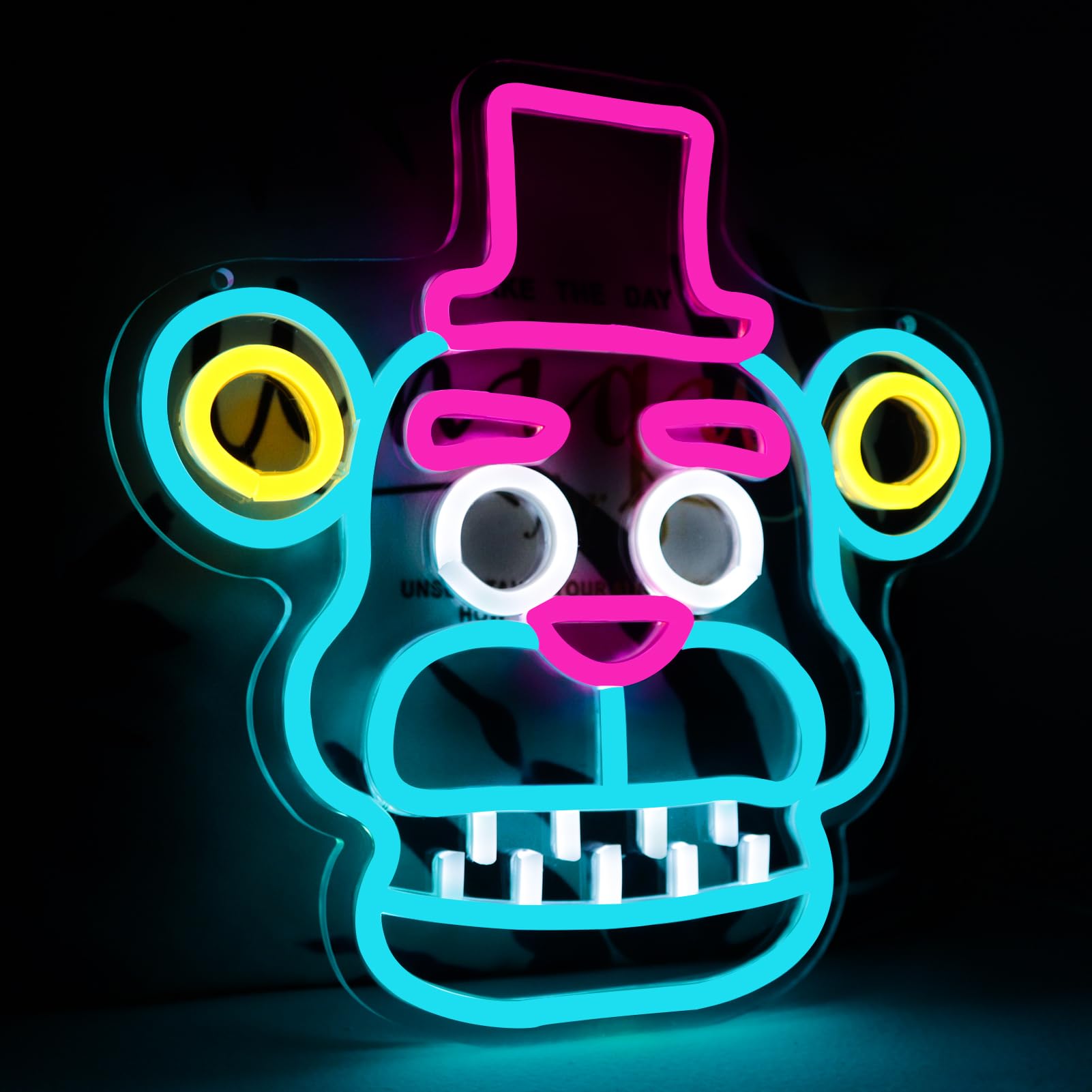 AHlove Neon Sign - Freddy LED Wall Decor for Bedroom, 12.2"x11.8", Perfect Birthday & Christmas Gift for Kids