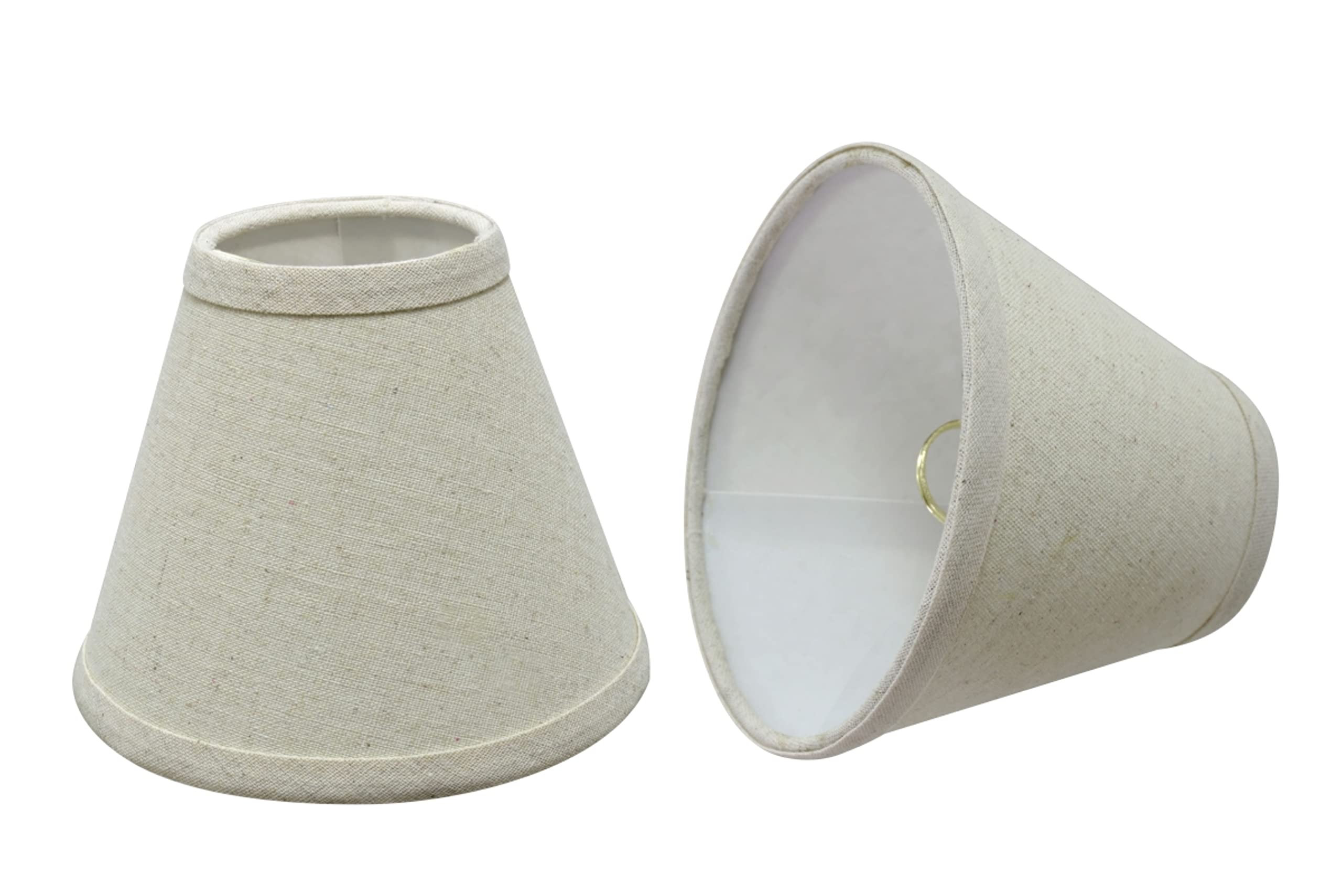 Aspen Creative 32101-2A, Hardback Empire Clip-On Chandelier Lamp Shade, Off-White, 3'' Top X 5'' Bottom X 4'' Slant Height, Set