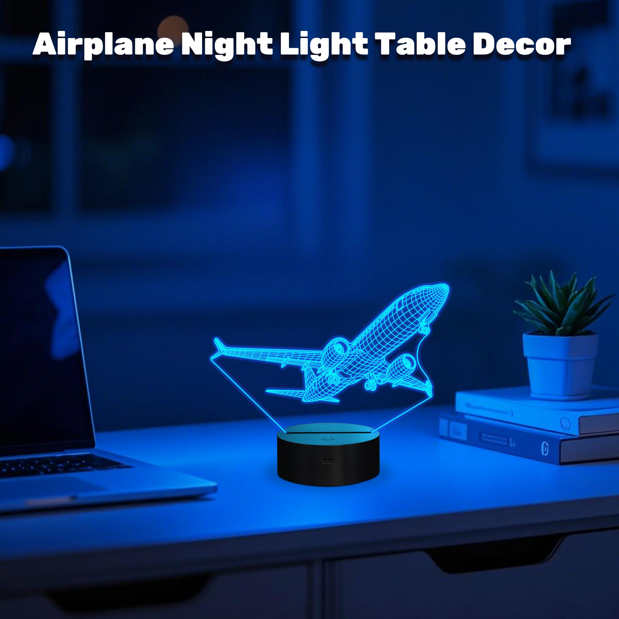 Anywin Pilot Gifts For Men  Air  Night Light   s Office Gifts With Remote Control 3D   Illusion Lamp For Room Decor  Gifts For Birthday Xmax Entry Graduation For Men Boy Dad