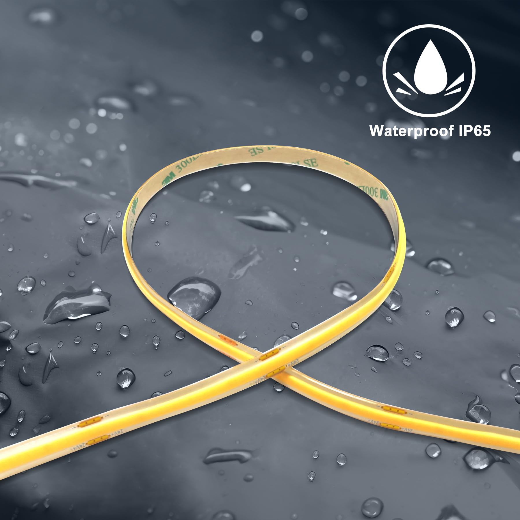 Pandery Led Strip Lights Waterproof,Dc24V Strip Lights Ip65,3000K Warm White,320Leds/M,8Mm Wide,16.4Ft/5M,Cri90+,Outdoor Led Str