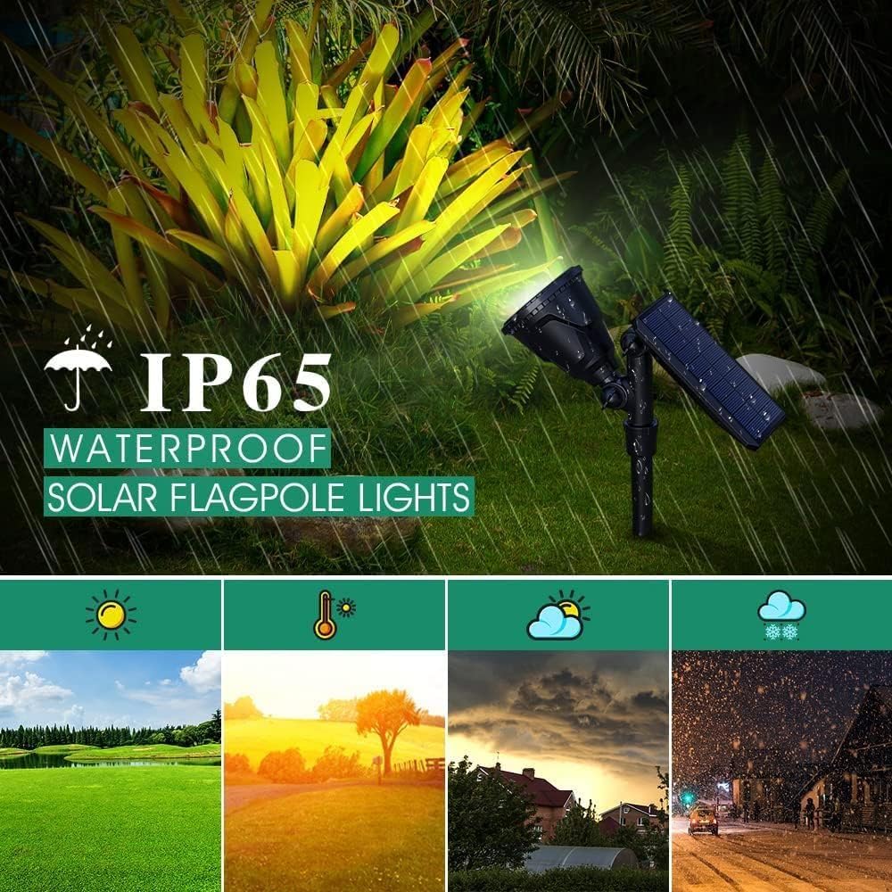 OSORD Solar Spot Lights Outdoor, 18 LED, Waterproof, Adjustable, 1 Pack, Cool White, High-Impact ABS Plastic
