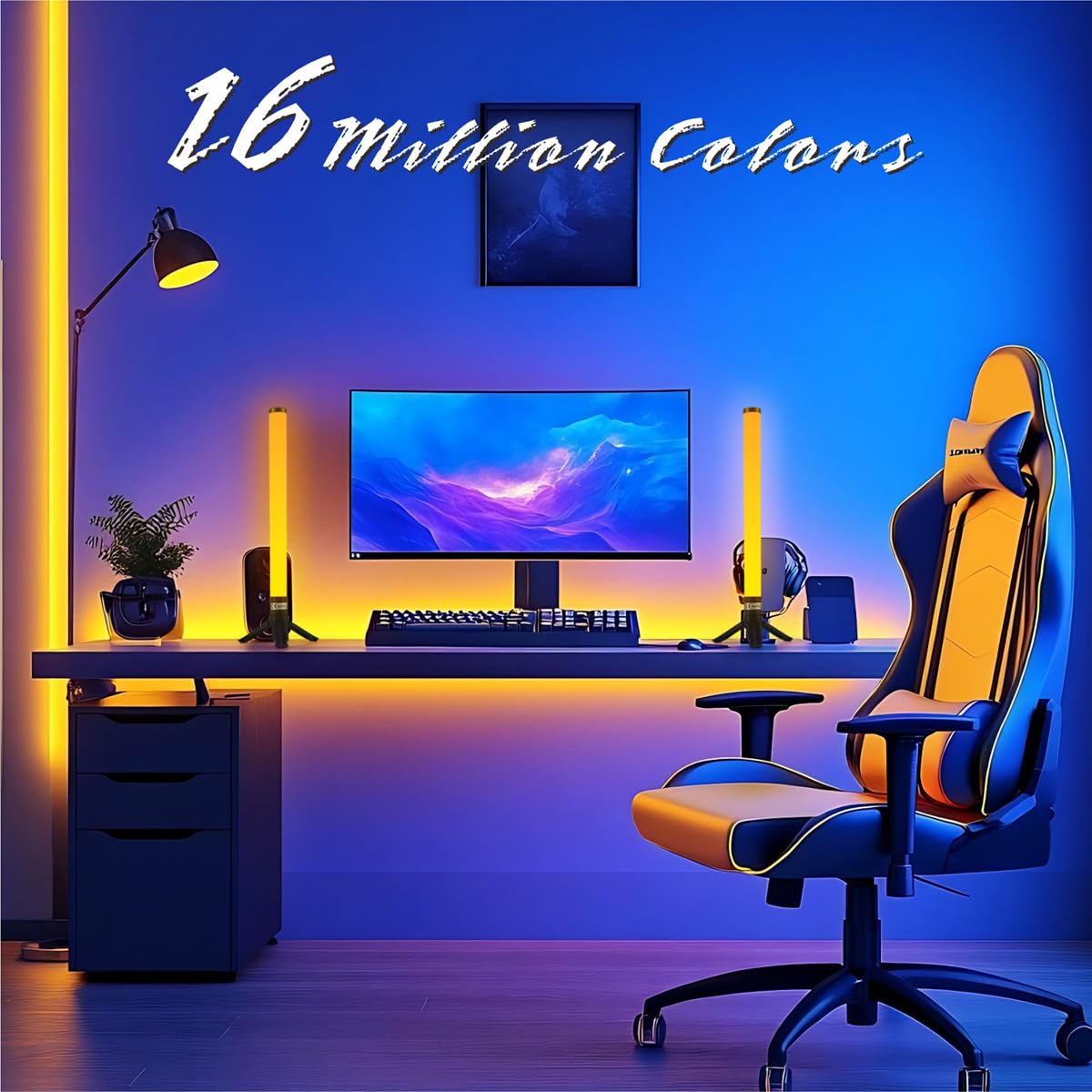 LED Light Bar, Music Sync RGB Light Bar, USB Ambient Lamp, Color Changing Gaming TV Backlight with App & Remote Control, 15 Dyna