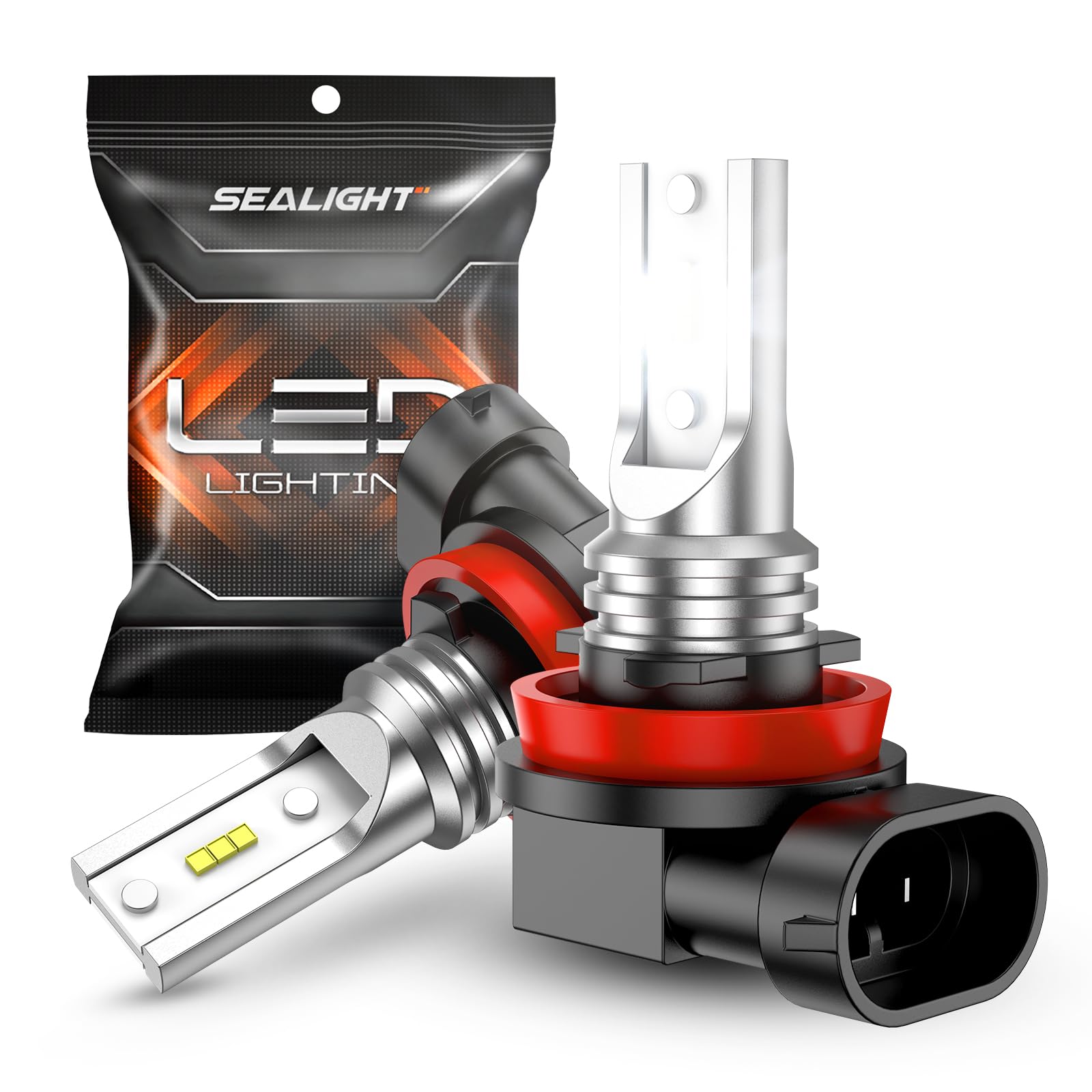 SEALIGHT H8 H16 Fog Light Bulb LED 6000K White, 400% Brightness, Plug and Play, H8/H16/H11 Model