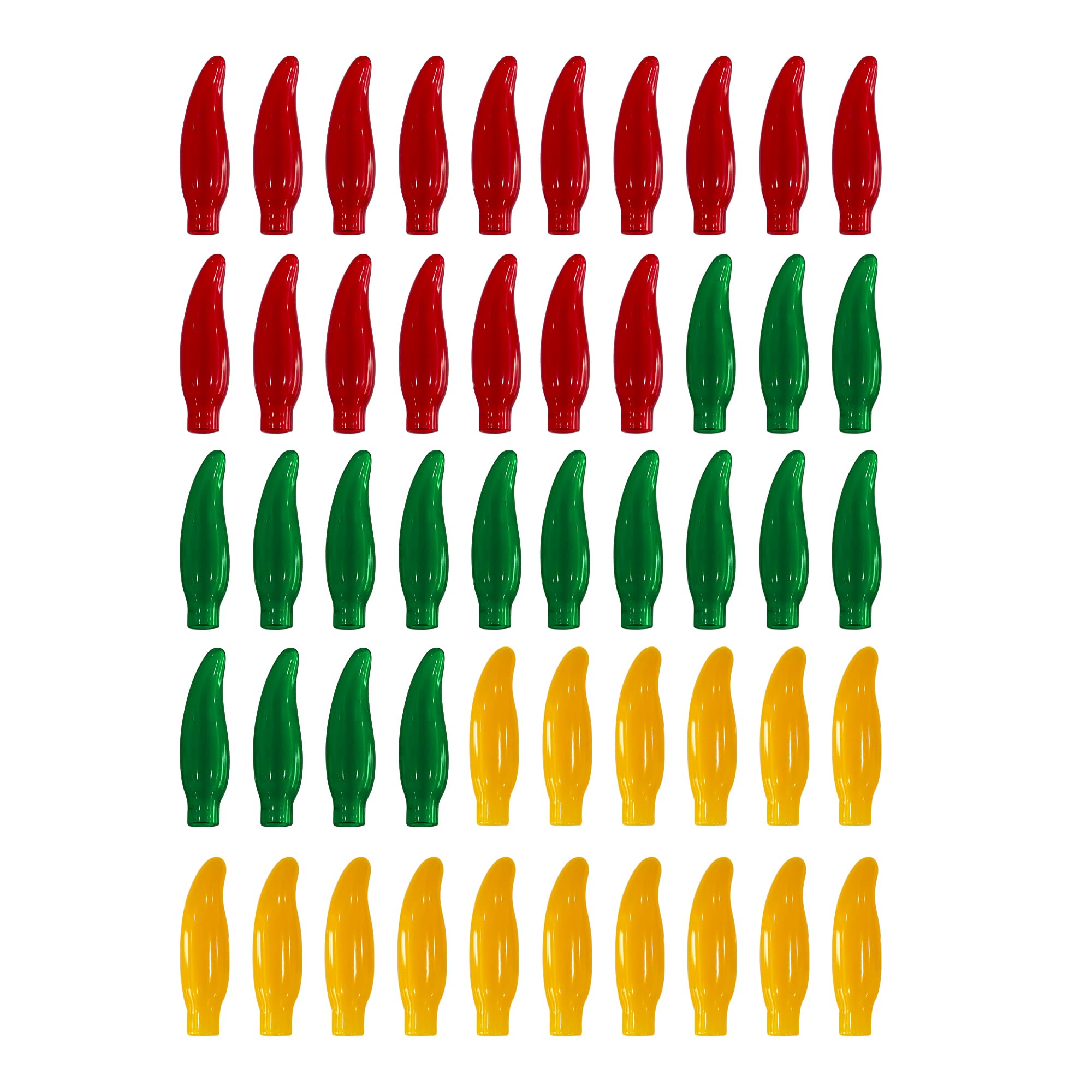 LETS FIESTA Chili Pepper Light Covers - 50 Multicolor Vinyl Covers for LED String Lights - Indoor/Outdoor Party Decor