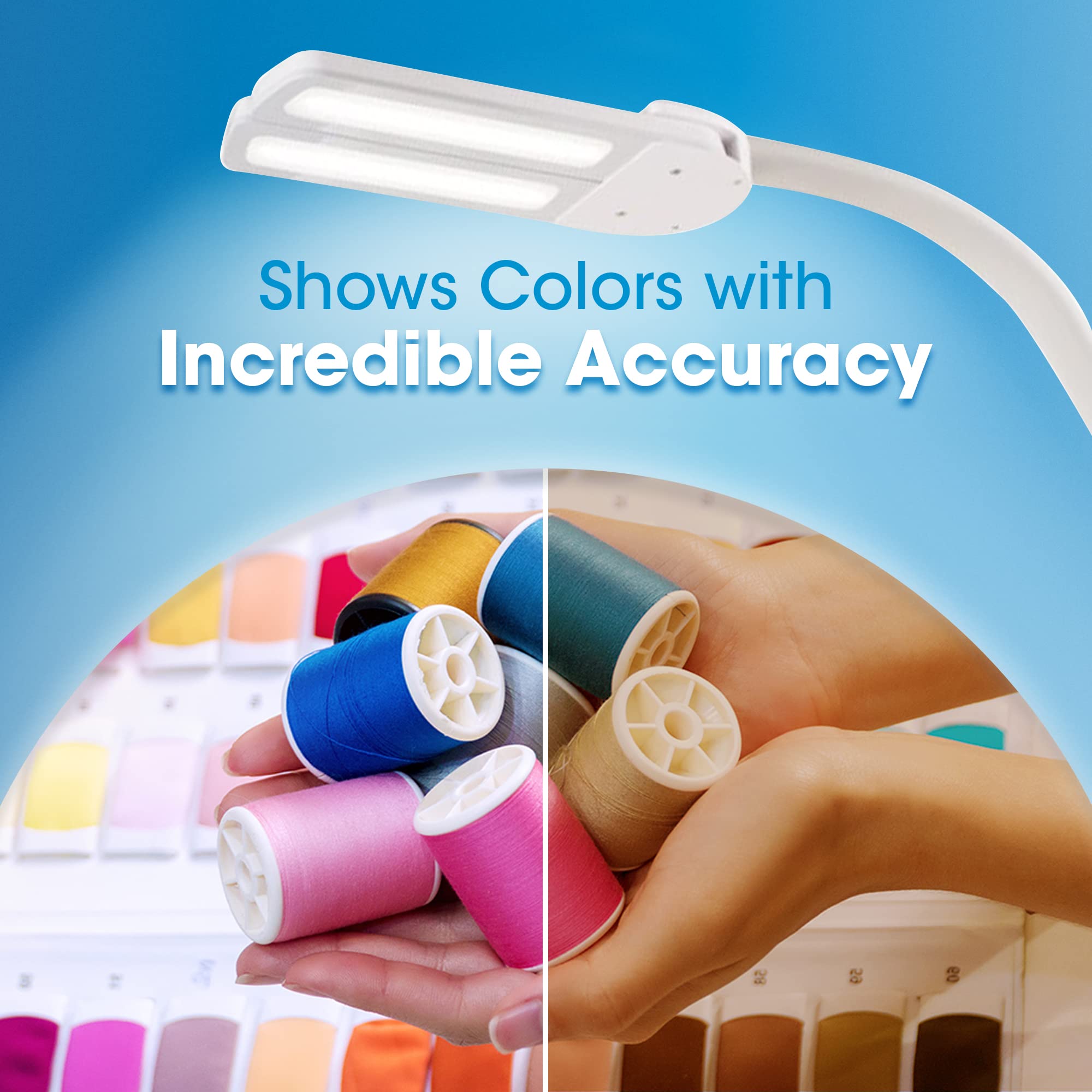 Ottlite Dual Shade Led Standing Floor Lamp With Adjustable Stand - Wide Range Of Illumination With Built-In 2.1A Usb Charging Port And Flexible Neck - 4 Brightness Settings For Reading & Studying