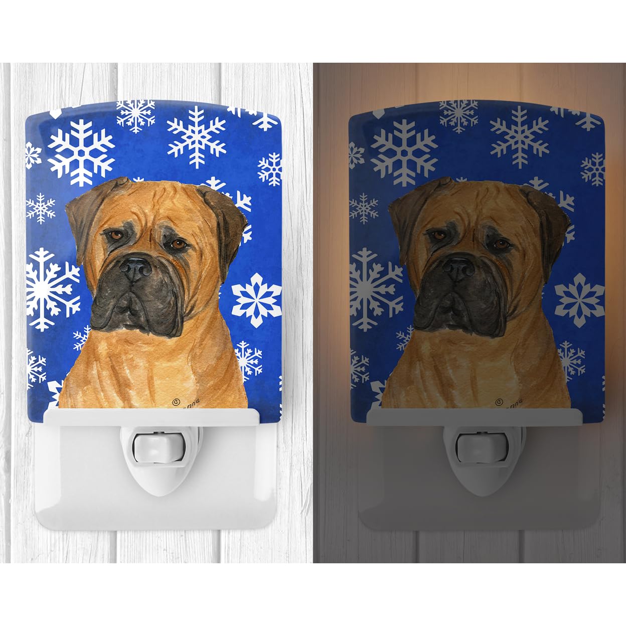 Carolines Treasures Ceramic Night Light, Bullmastiff Design, UL-Certified, 6x4x3in, Multicolor, Model SS4655CNL
