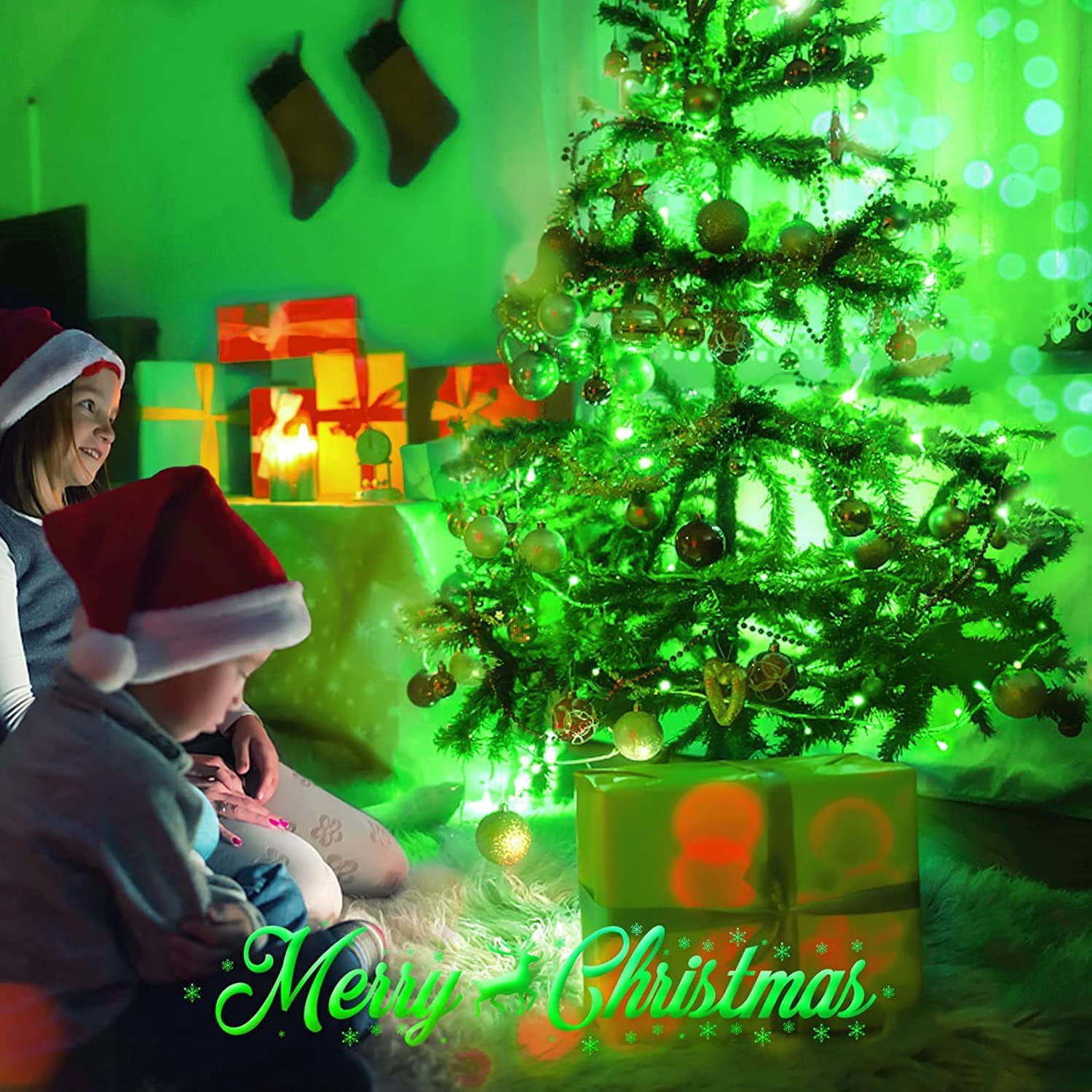 JMEXSUSS 500 LED Green String Lights, 163 FT Clear Wire, 8 Modes, Outdoor Decorations, Model EXS-S-0500