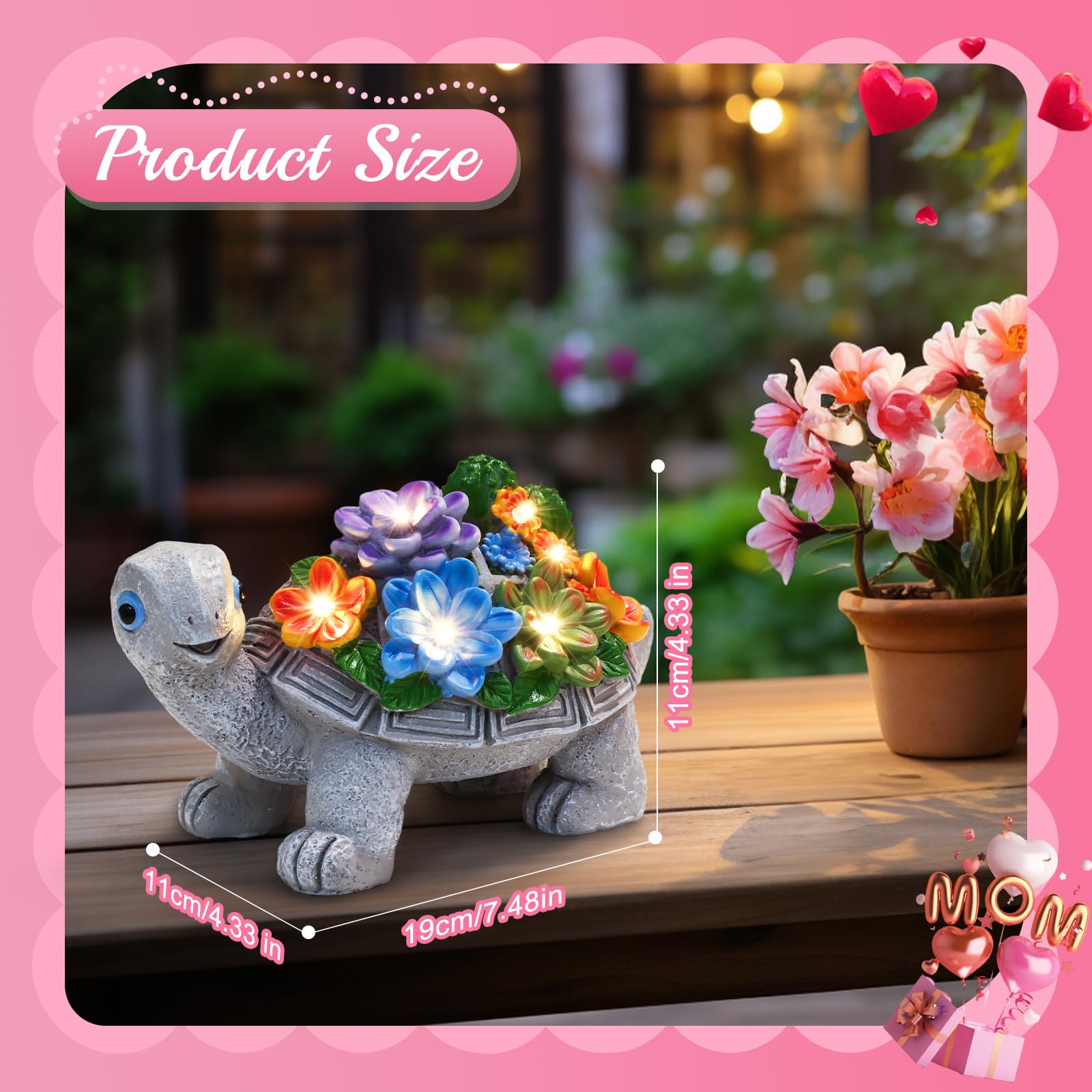 Linkax Turtle Statues Solar Lights - Outdoor Garden Decor For Mother'S Day, Birthdays & Easter