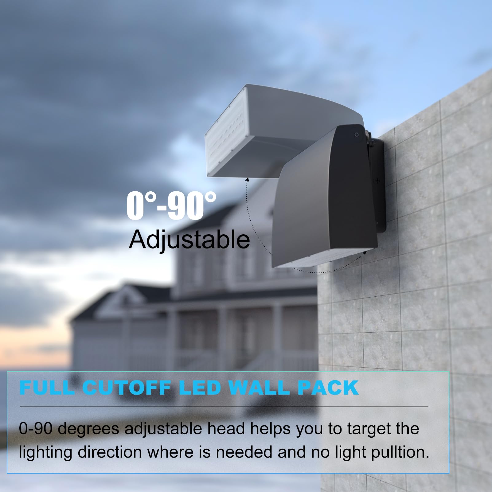 Lightdot LED Wall Pack Light, 150W, 22,500LM, 5000K, Waterproof, Adjustable, Brown, Model WPM-17-5S-N, 4-Pack