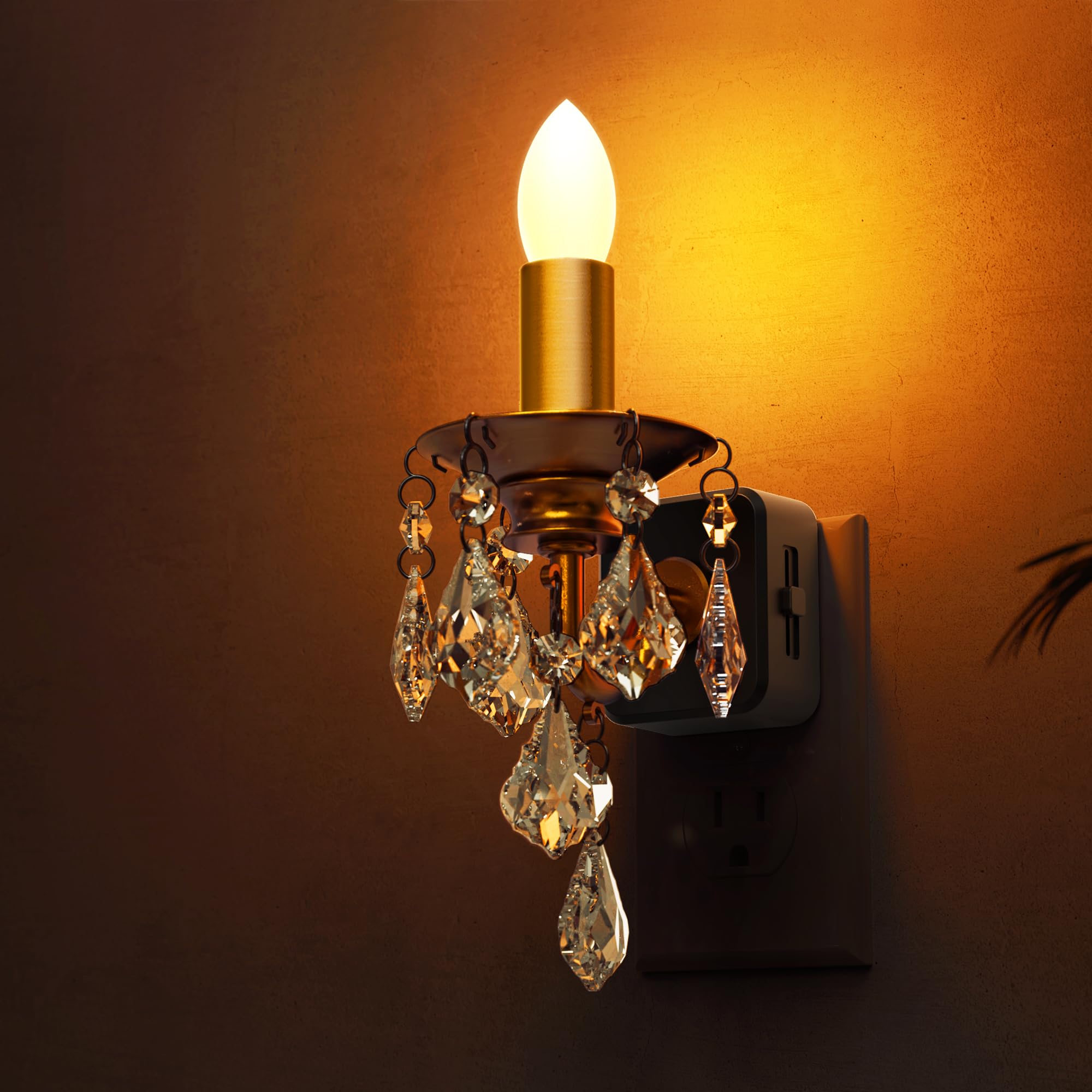 L LOHAS LED Candle Night Light, Night Lights Plug into Wall, LED Candle Night Light with Light Sensor, 0-100LM Dimmable Nightlig