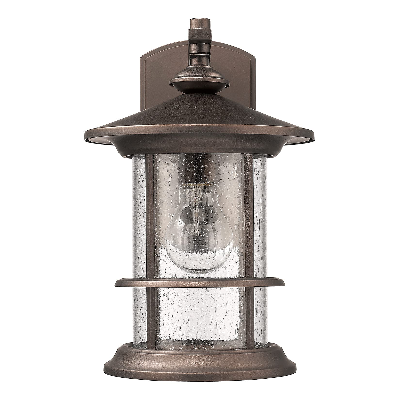 MICSIU Outdoor Wall Light Fixture Vintage Waterproof Lantern Oil Rubbed Bronze Medium Metal