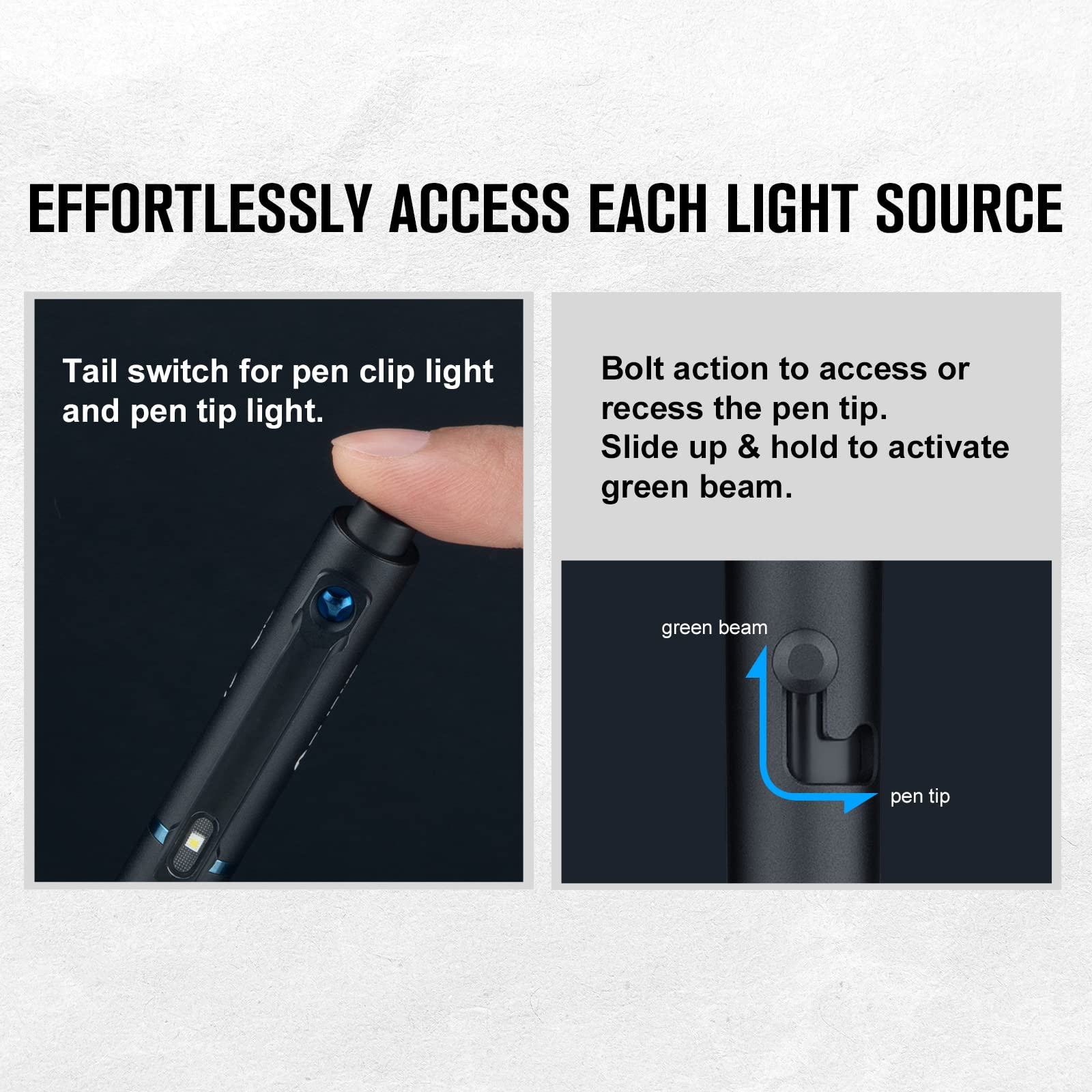 OLIGHT OPen Glow EDC Pen Light, 120 Lumens, Rechargeable, Aluminum, Black, Model: Open Glow