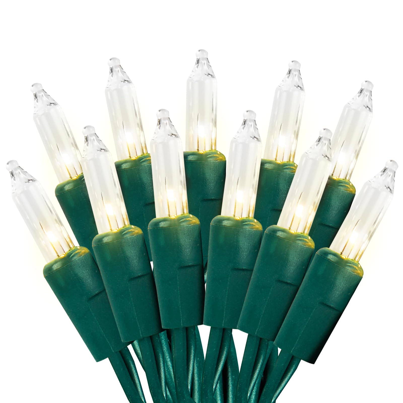Clear Christmas Lights 100 Count, 21ft Christmas Tree Lights Indoor for Bedroom, Warm White Xmas Lights Mini Incandescent String