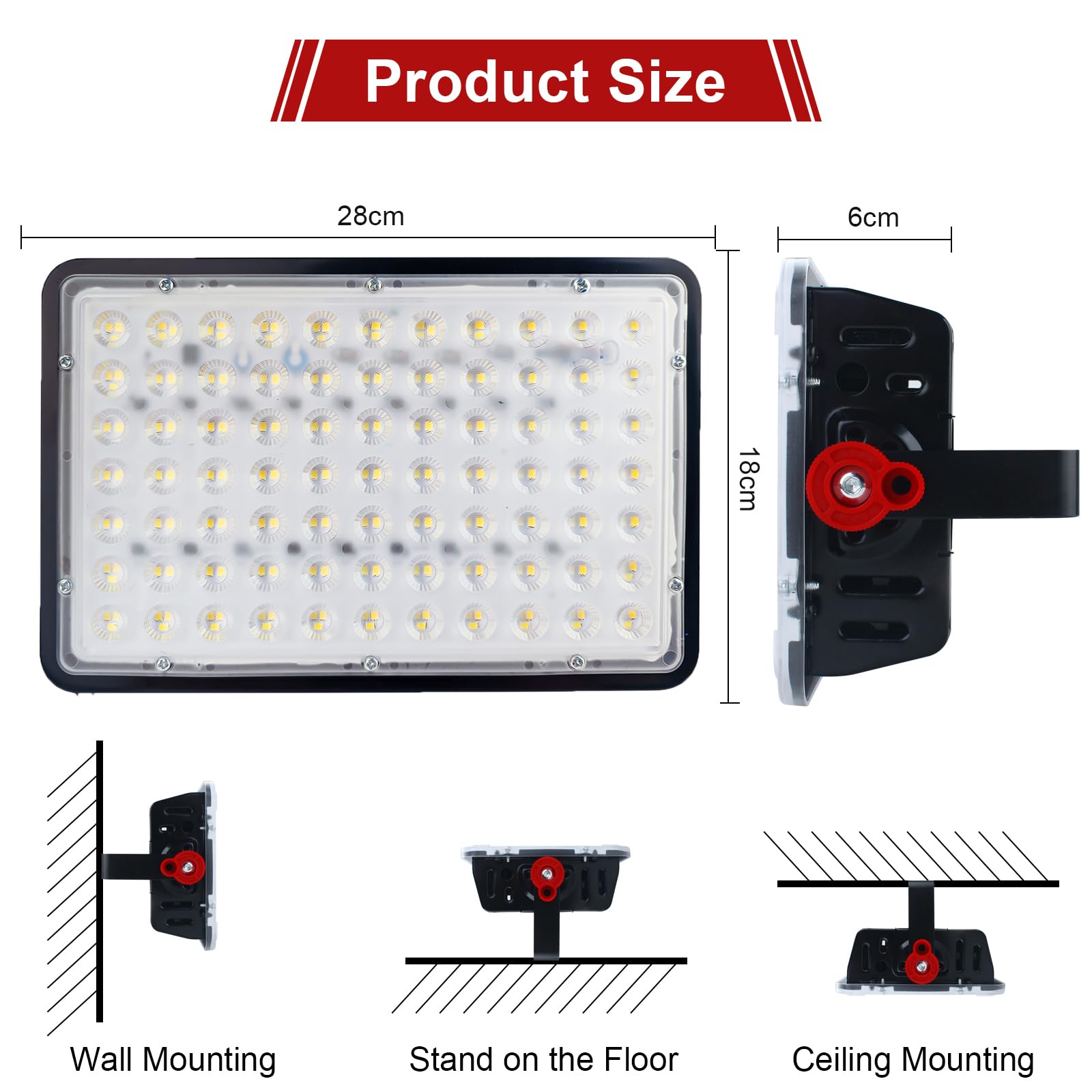 Indmird 2 Pack 200W Led Outdoor Flood Lights - Black Aluminum For Yard, Garden, And Stadium
