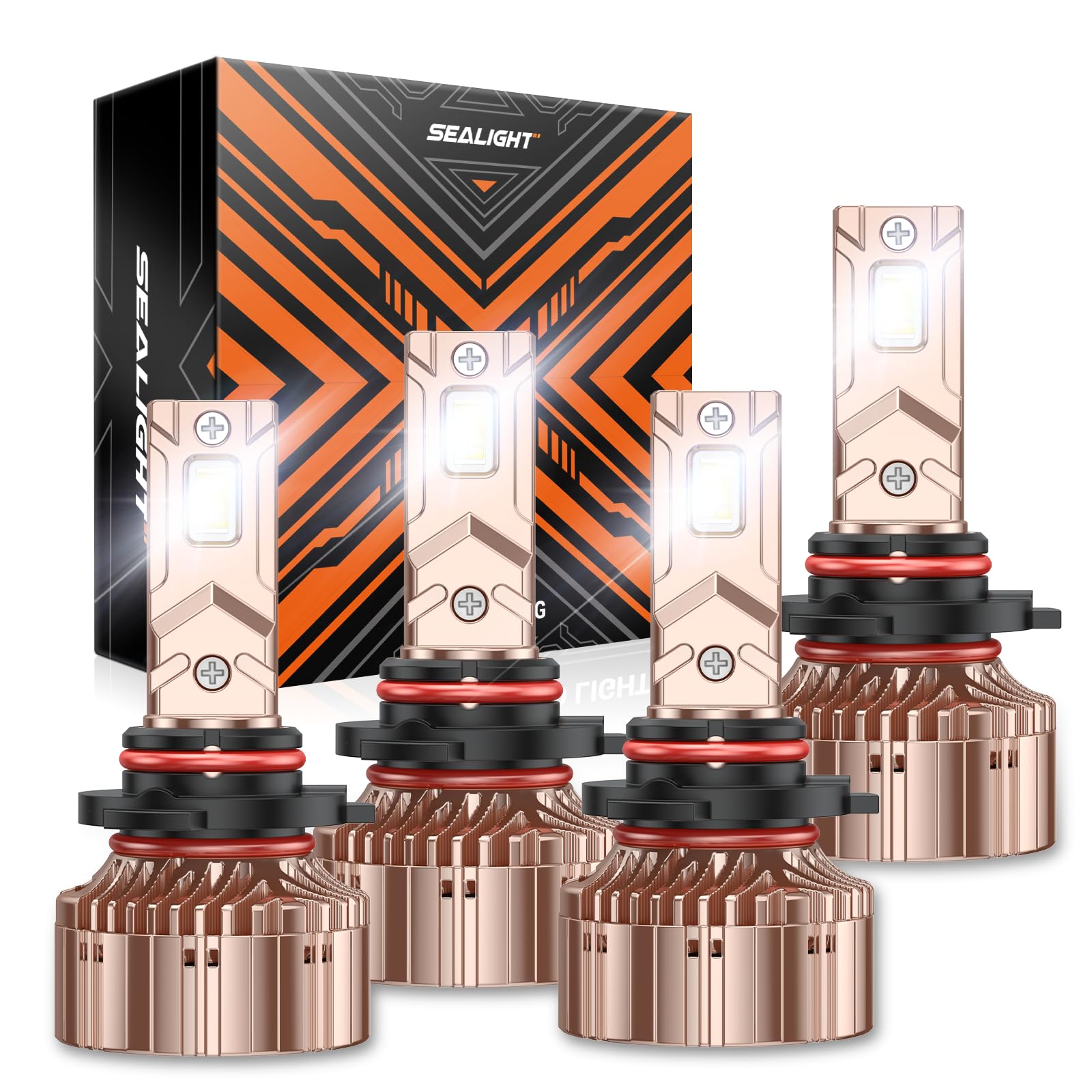 SEALIGHT X6S 9005/HB3 9006/HB4 Headlight Bulbs Combo, 80000LM, 60000+ Hrs, Easy Plug and Play,