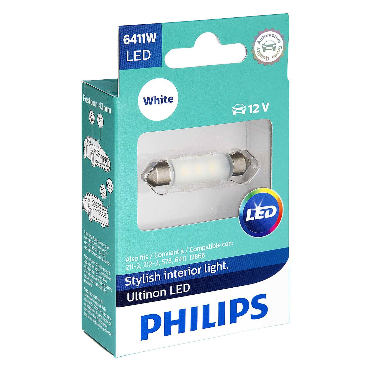 Philips Automotive Lighting 6411Wled Ultinon Led (White), 1 Pack