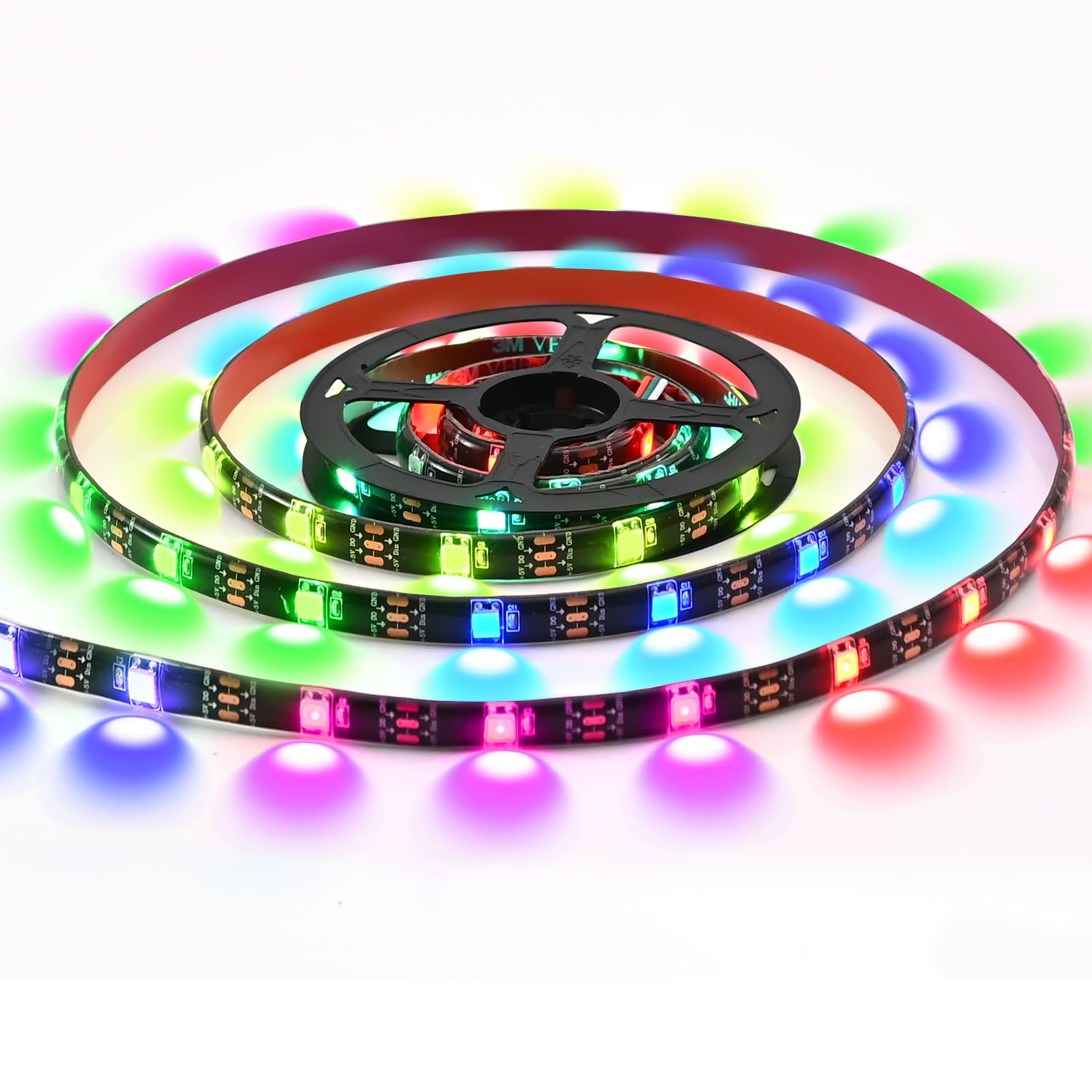 Battery Powered Led Strip Lights Waterproof, 85 Modes Chasing Multi Color USB led light strip Outdoor Indoor, 6.6ft Smart Flexib