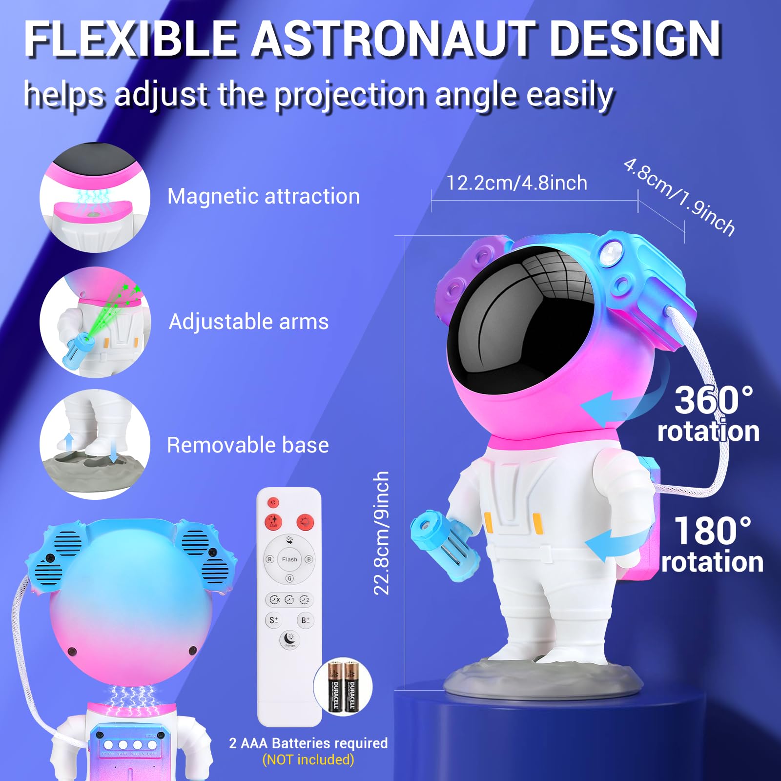 Astronaut Galaxy Star Projector Led Night Light For Bedroom,Auyle Star Projector Night Light Projector Led Ceiling Ambient Lamp