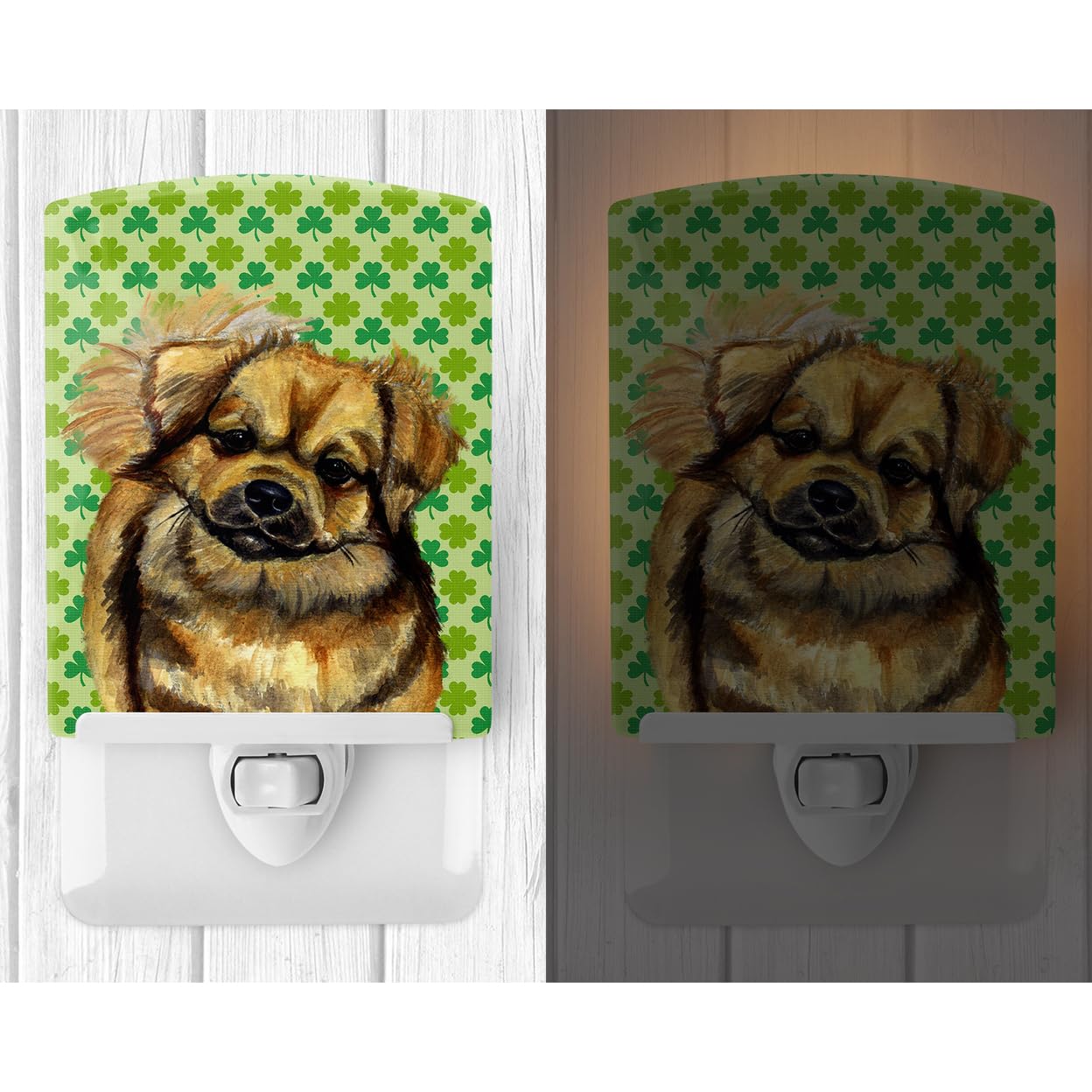 Carolines Treasures Ceramic Night Light, Tibetan Spaniel, UL-Certified, 6x4x3in, Multicolor, Model LH9214CNL