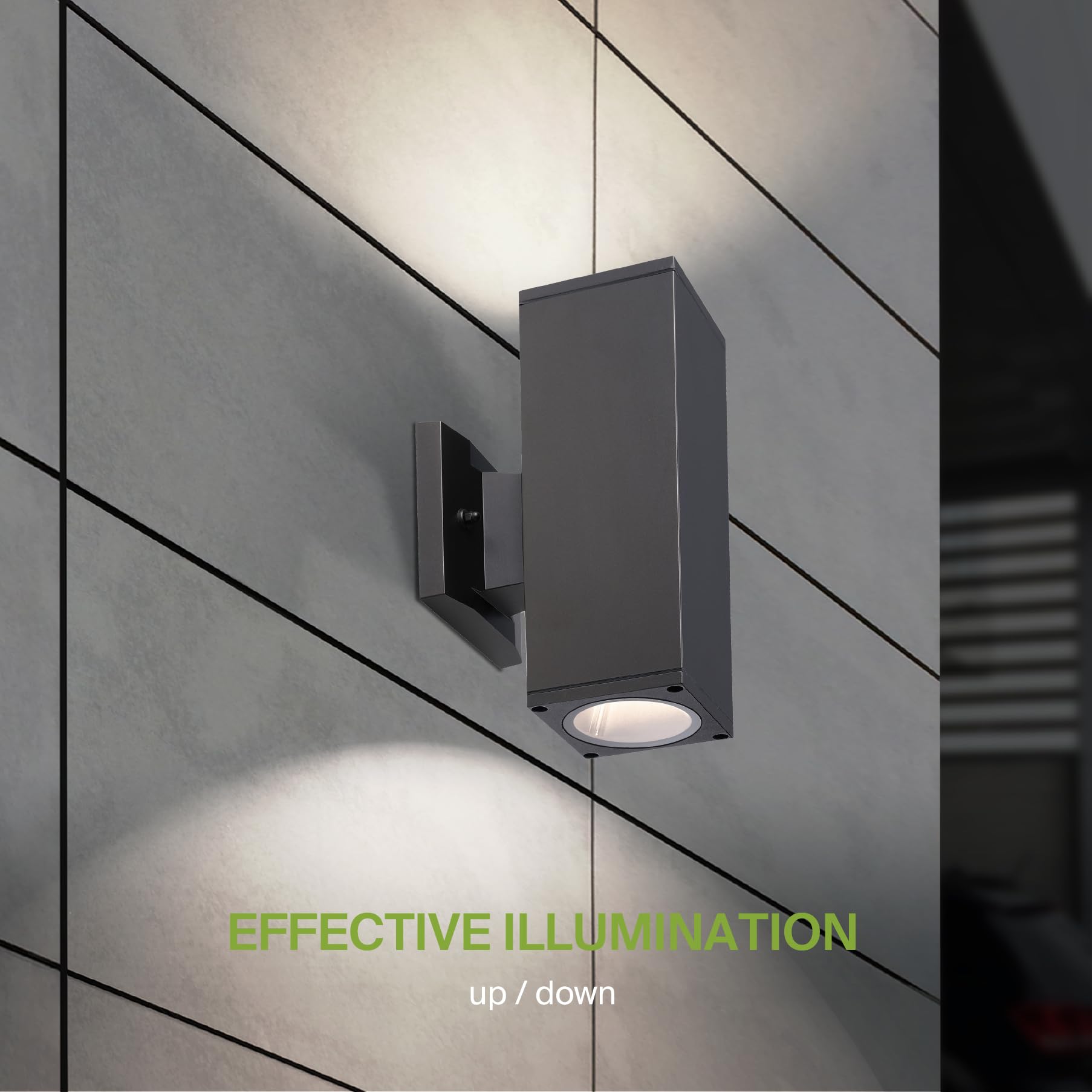ASD 2-Way Square Cylinder Wall Light Fixture | 120W E26 Socket | Waterproof | Oil-Rubbed Bronze | Model A-OCLS-2I-2660-BZ