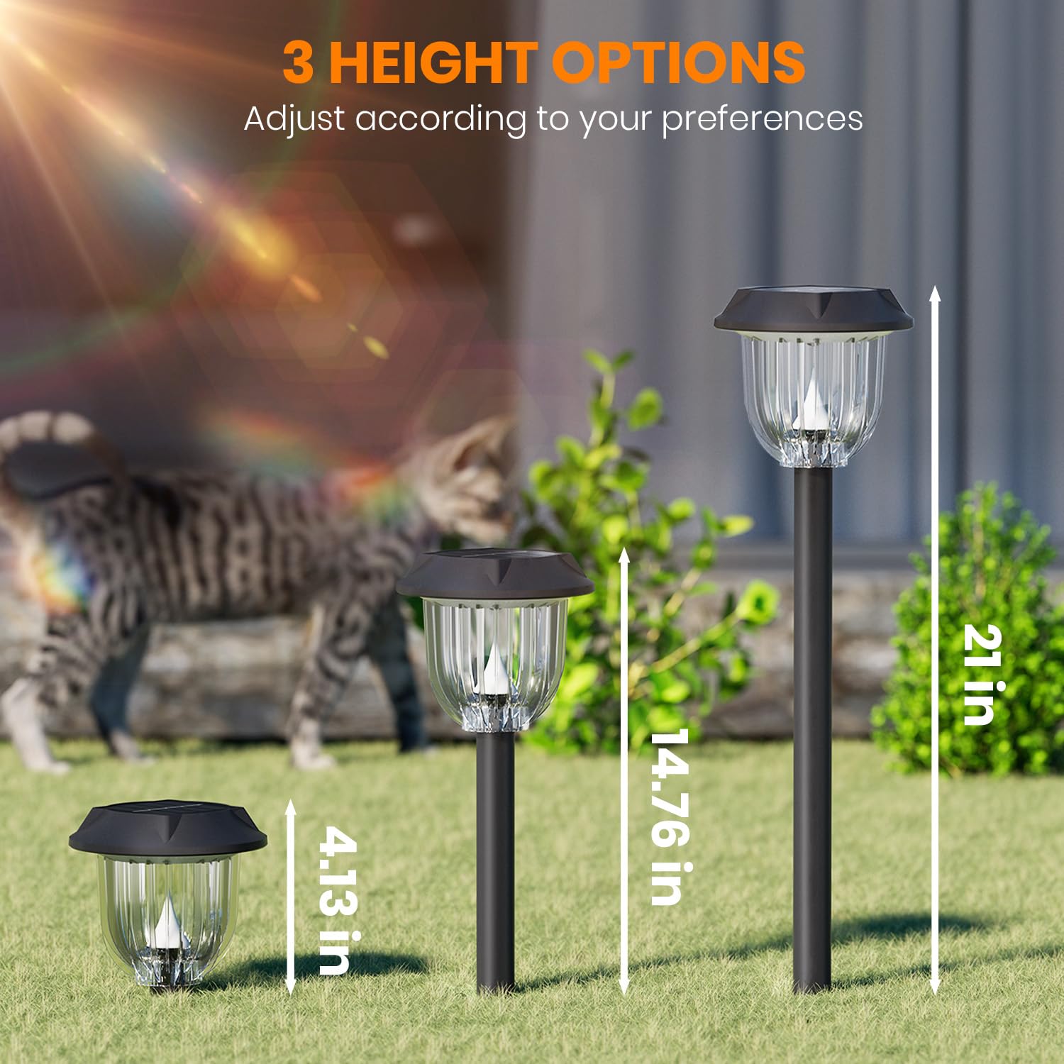 AOSEA Christmas Solar Pathway Lights - 4 Pack, RGB Color Changing, IP65 Waterproof, Durable Plastic, Model AOSXJ-004-RGB