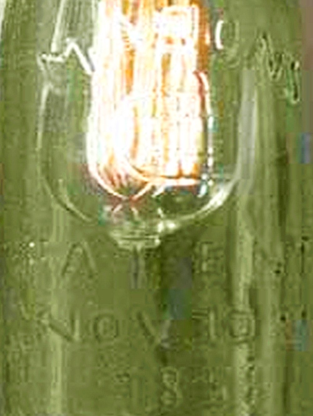 Colonial Tin Quart Mason Jar Pendant Lamp, Weathered Galvanized Gray Lid, Light Apple Green Recycled Glass, Model 930053T