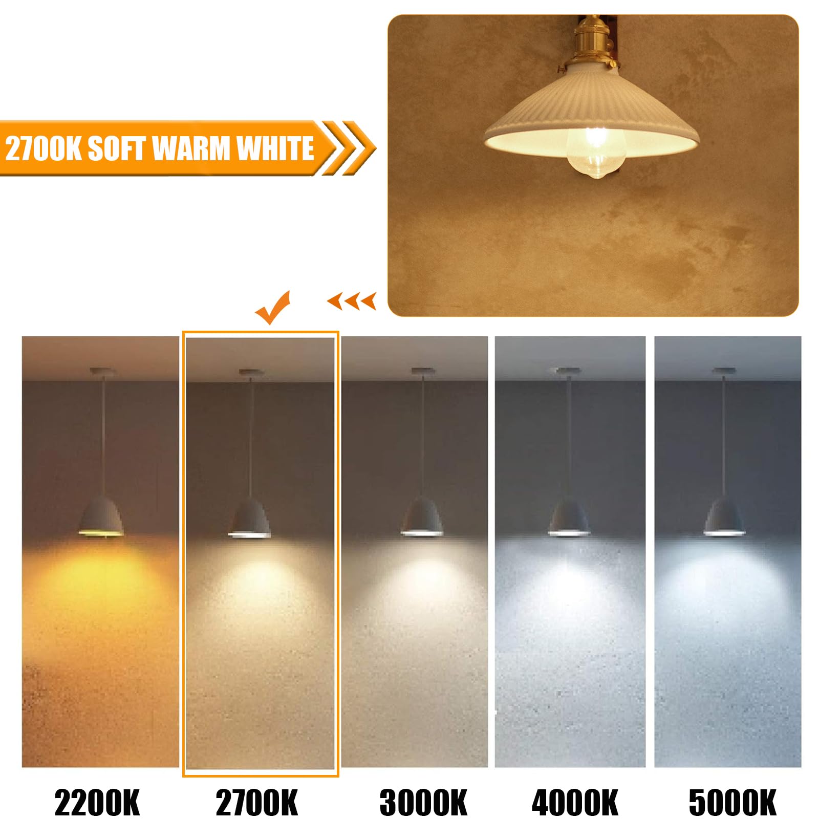 Winsaled 12 Pack Dimmable Led Edison Bulbs 40 Watts Equivalent, 4 Watt Led Filament Bulb, 2700K Soft White St19 Light Bulb, 350L