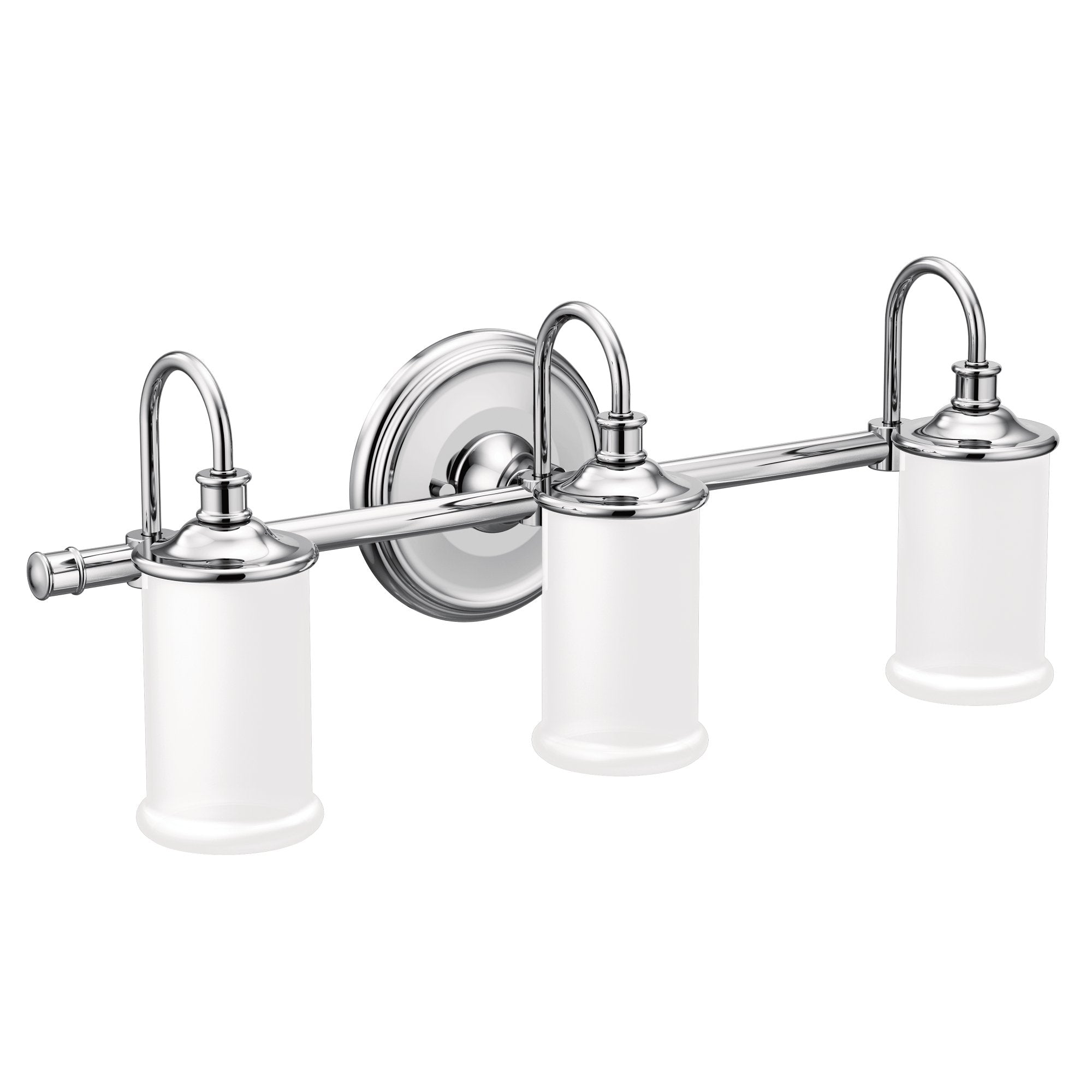 Moen YB6463CH Belfield 3-Light Dual-Mount Bath Bathroom Vanity Fixture with Frosted Glass, Chrome