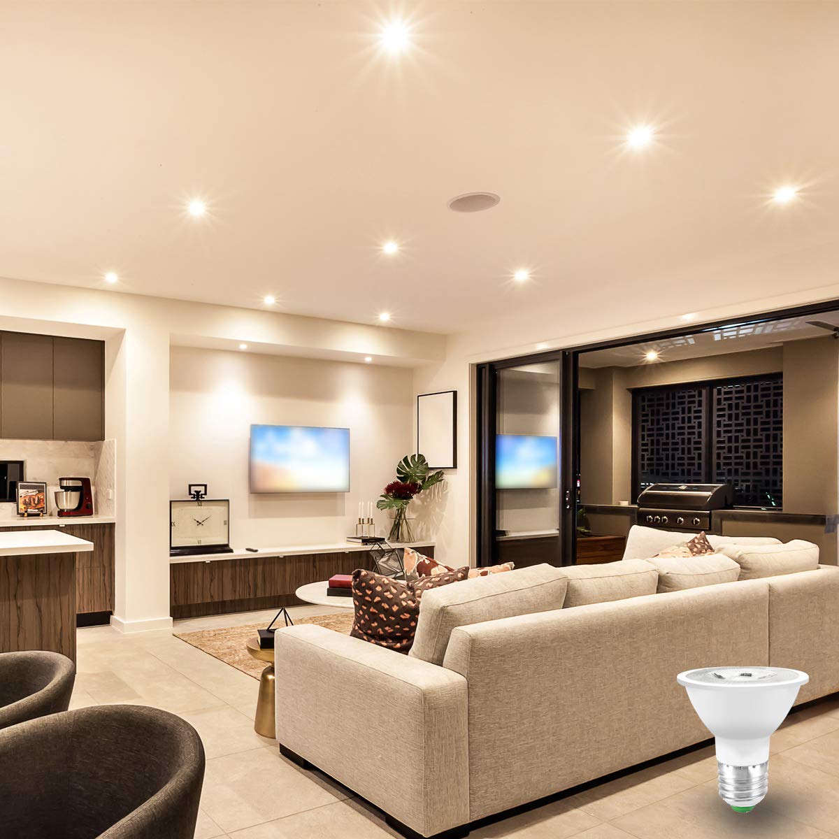 ILC Par16 LED Light Bulbs, 40W Equivalent, Color Changing, Dimmable, 8 Pack, Warm White 2700K, RGB with Remote Control