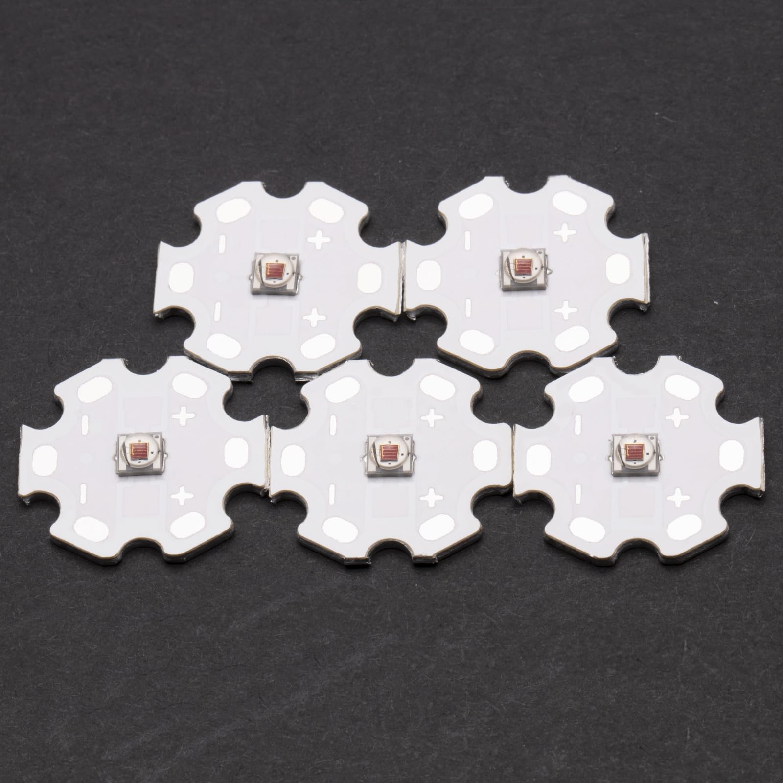 Ledguhon 5Pcs 3W Red Super Bright Intensity 3535 Smd High Power Led Chip With Aluminum Plate 20Mm Star Pcb Base Heat Sink For Le