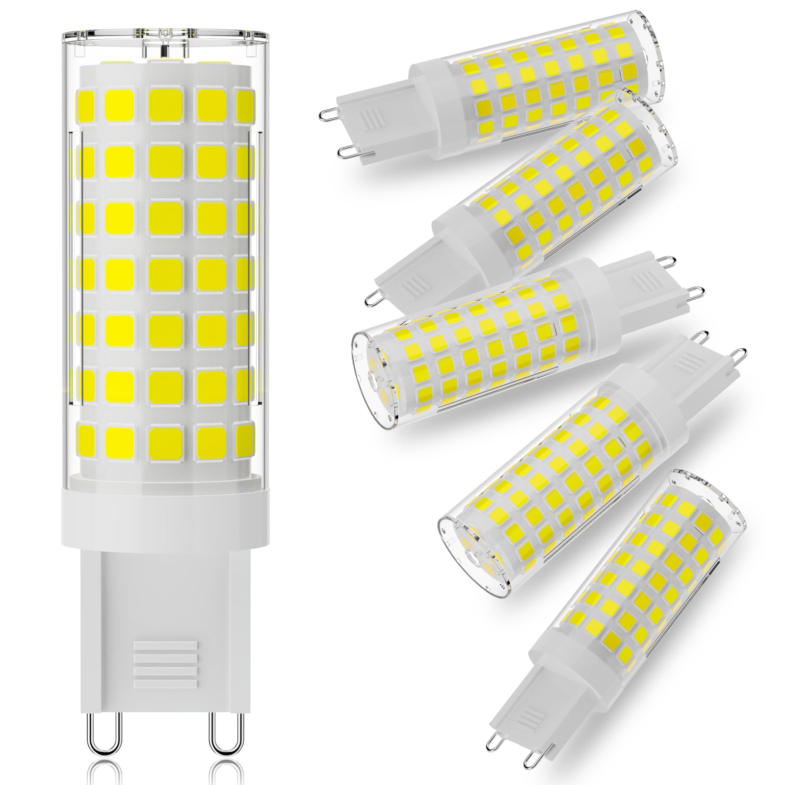 G9 Led Bulb 6W 60W Halogen Equivalent 5000K Daylight White High Brightness 600Lm  Ac120V T4 G9 Bulbs With Long Lifespan For Chandeliers Home Lighting G9 Bi-Pin Ceramic Base Non-Dimmable 6 Pack
