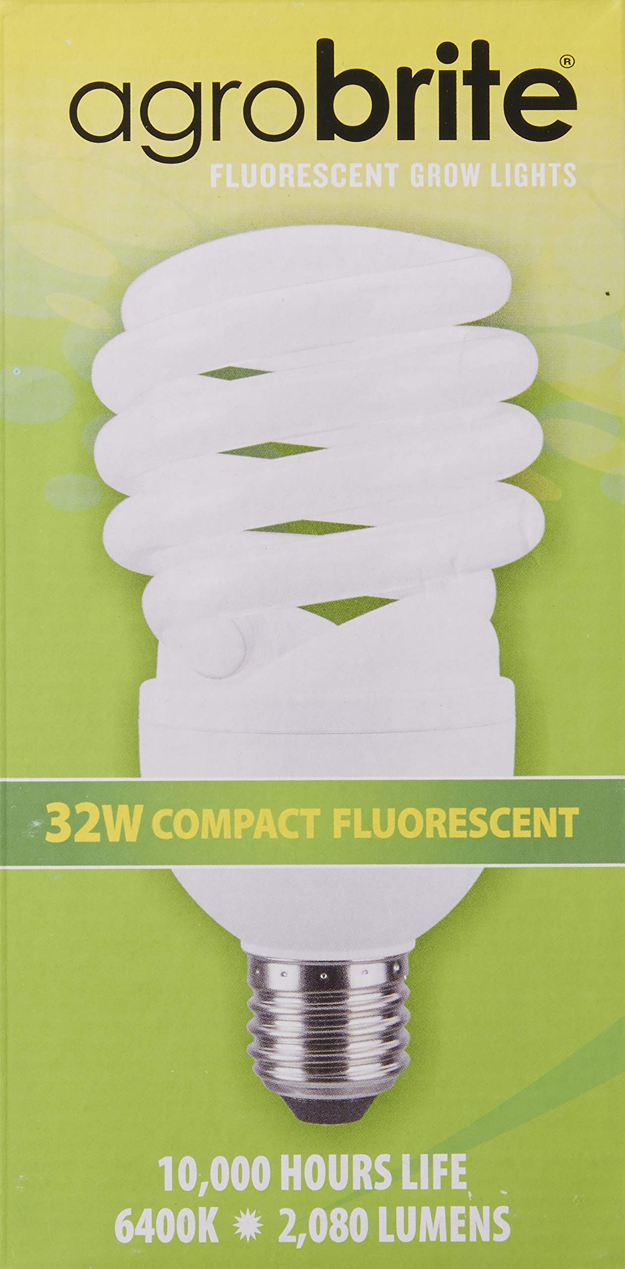 Hydrofarm Agrobrite FLC32D 32W Fluorescent Spiral Grow Lamp 6400K 1 Count Brown/A