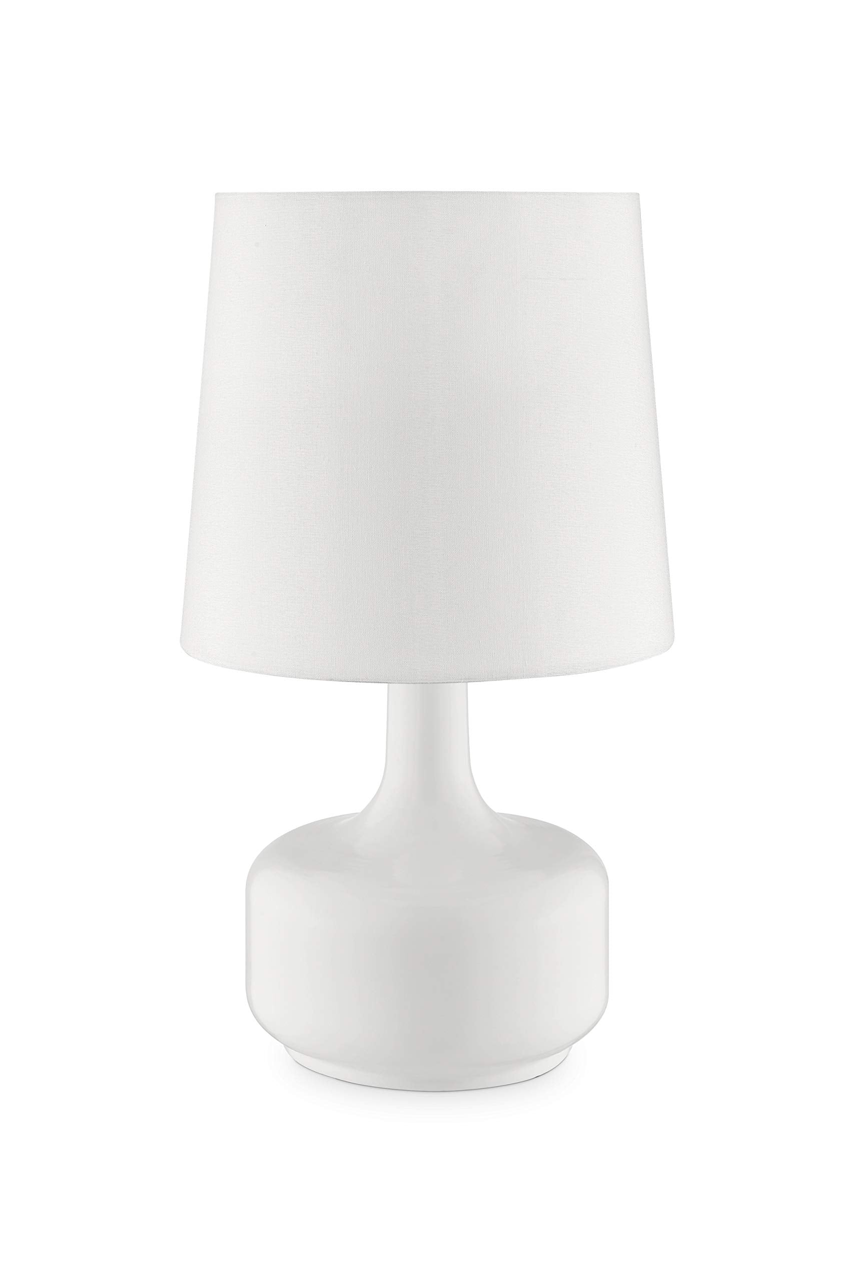OK Lighting Cheru Touch Lamp, 10" x 10" x 17", White Metal, Model AZOK819WH