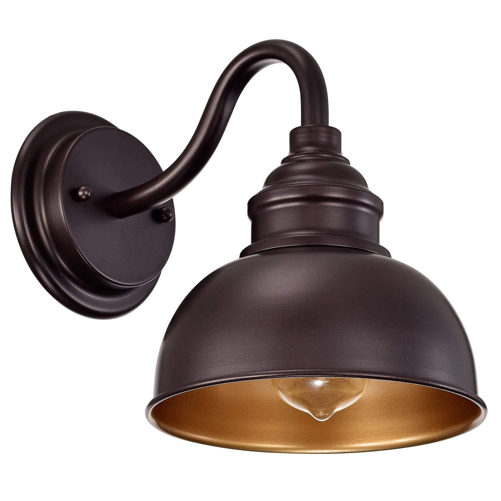 ACLand 9 Industrial Gooseneck Light Fixture, Oil Rubbed Bronze Barn Light, Modern Farmhouse Wall Sconce for Vanity, Bathroom, Be