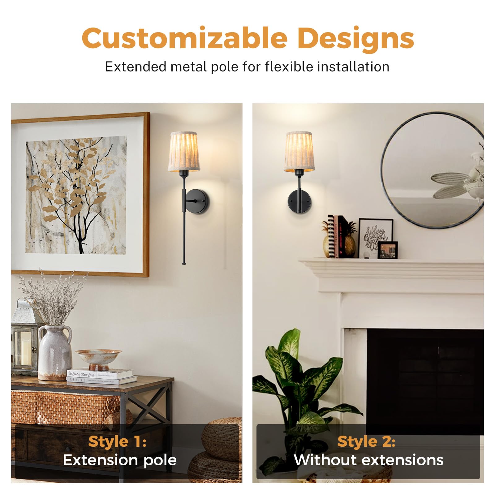 Glitnous Battery Operated Wall Sconce, Wall Sconces Battery Operated, Wireless Wall Sconces Set Of Two, Rechargeable Wall Sconce