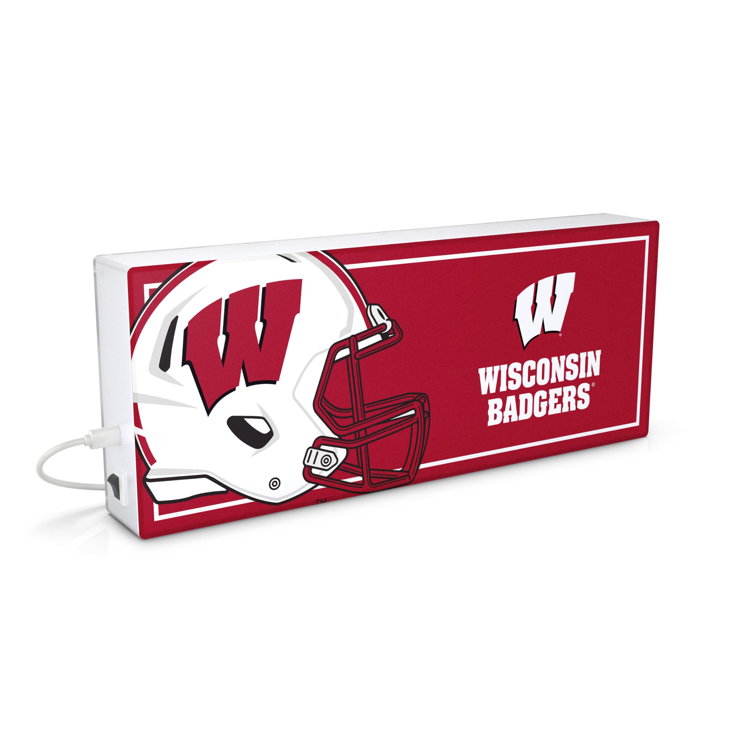SOAR NCAA LED Ambience Light Box: Elevate Your Space with Officially Licensed Wall D  cor, Wisconsin Badgers