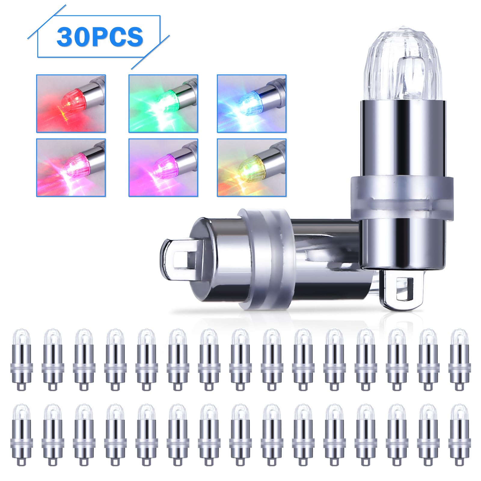LIHAO 30PCS LED Balloon Lights - Battery Powered Colorful Party Bulbs for Weddings, Halloween, Christmas Centerpieces - Model L4298