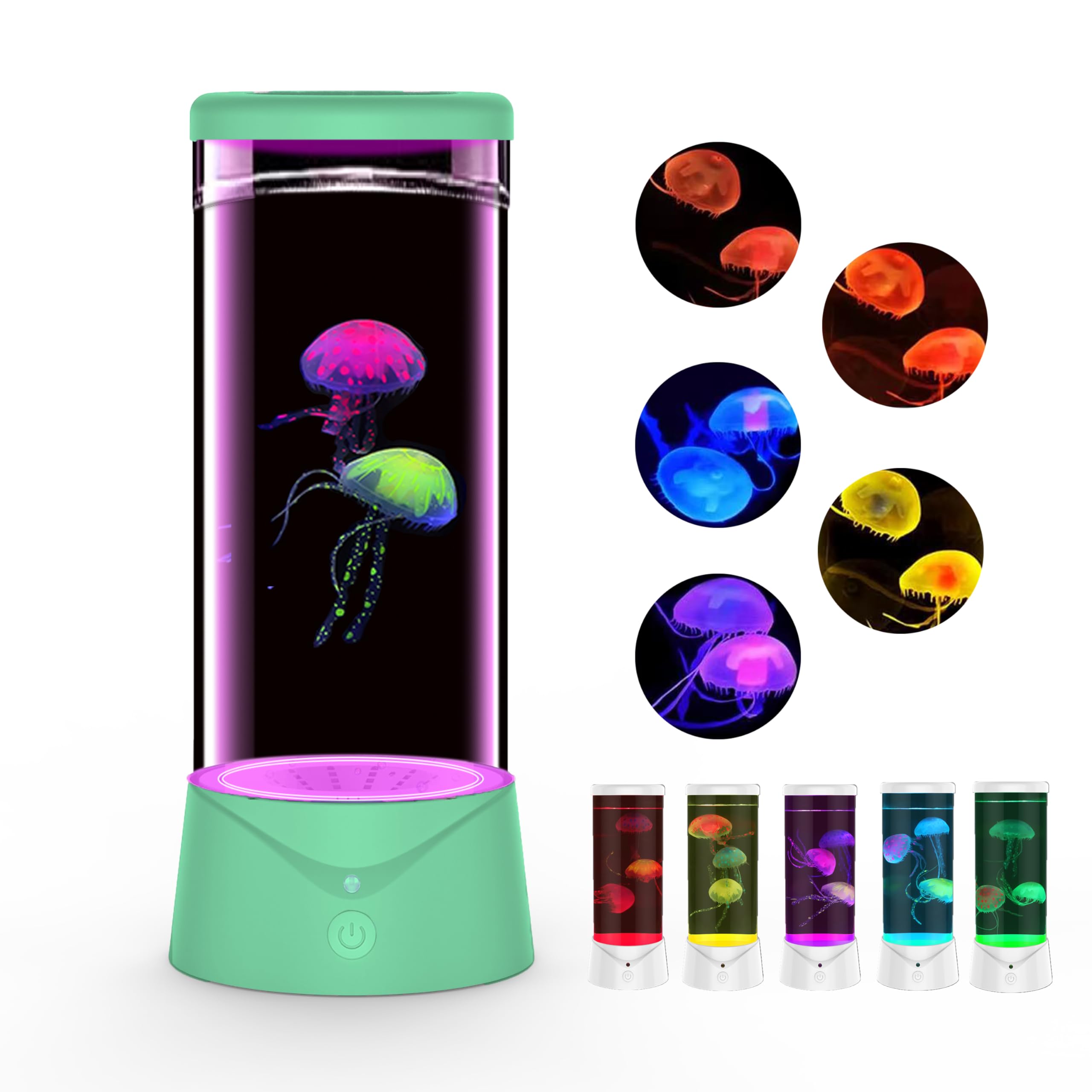 Boho Jellyfish Lamp with 9 Color Changing 2 Mode Portabe Jelly fish Night Light Tank LED Mood Lamp Home Decor for Room Office Ni