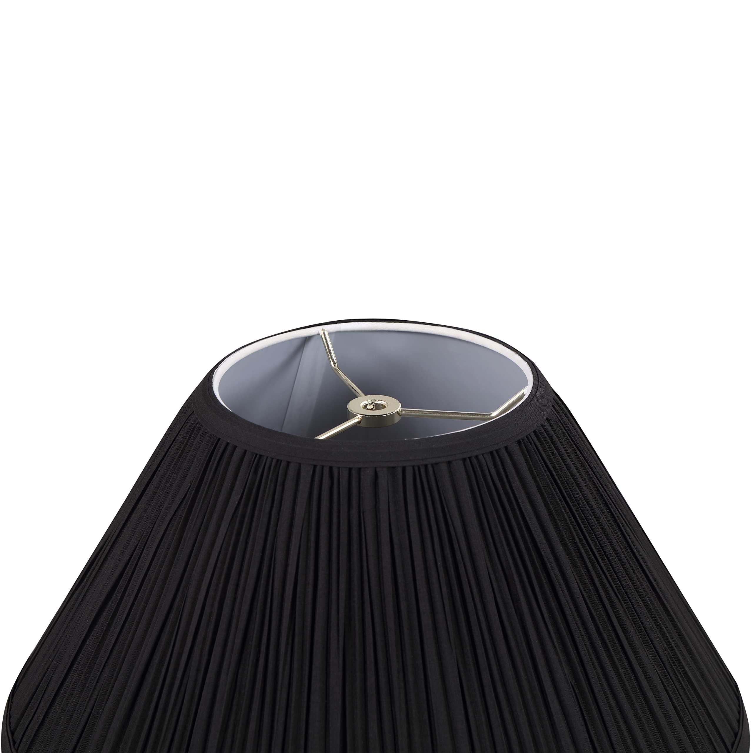 Aspen Creative 33141, Mushroom Pleated Traditional Spider Lamp Shade, Black, 6'' Top X 14'' Bottom X 18'' Slant
