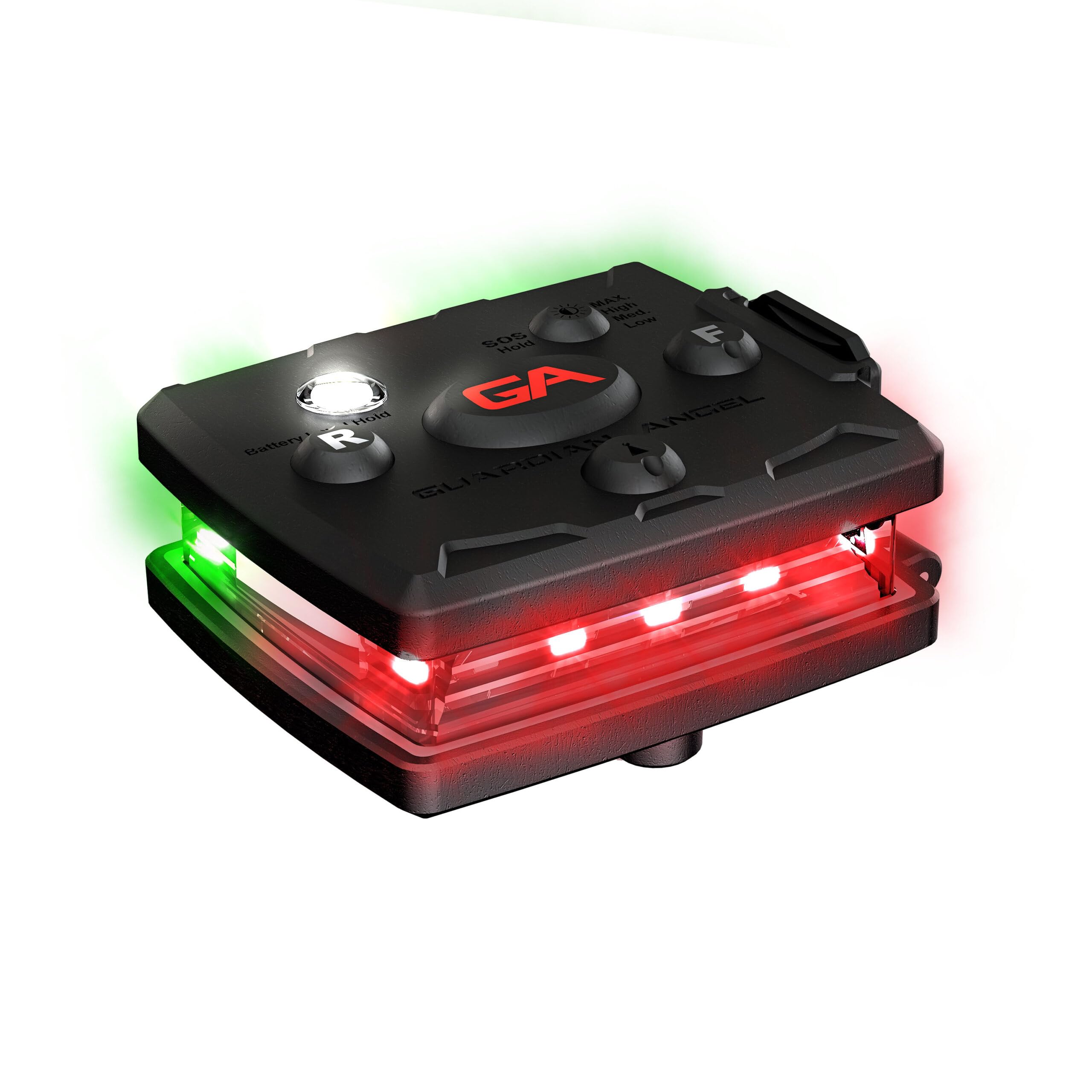 Guardian Angel Micro Series Safety Lights, Beacon Device (Red Front & Green Rear) | Rechargeable, Magnetic & Hands-Free Wearable Led Light For Dog Walking, Cycling, Camping & Kayak