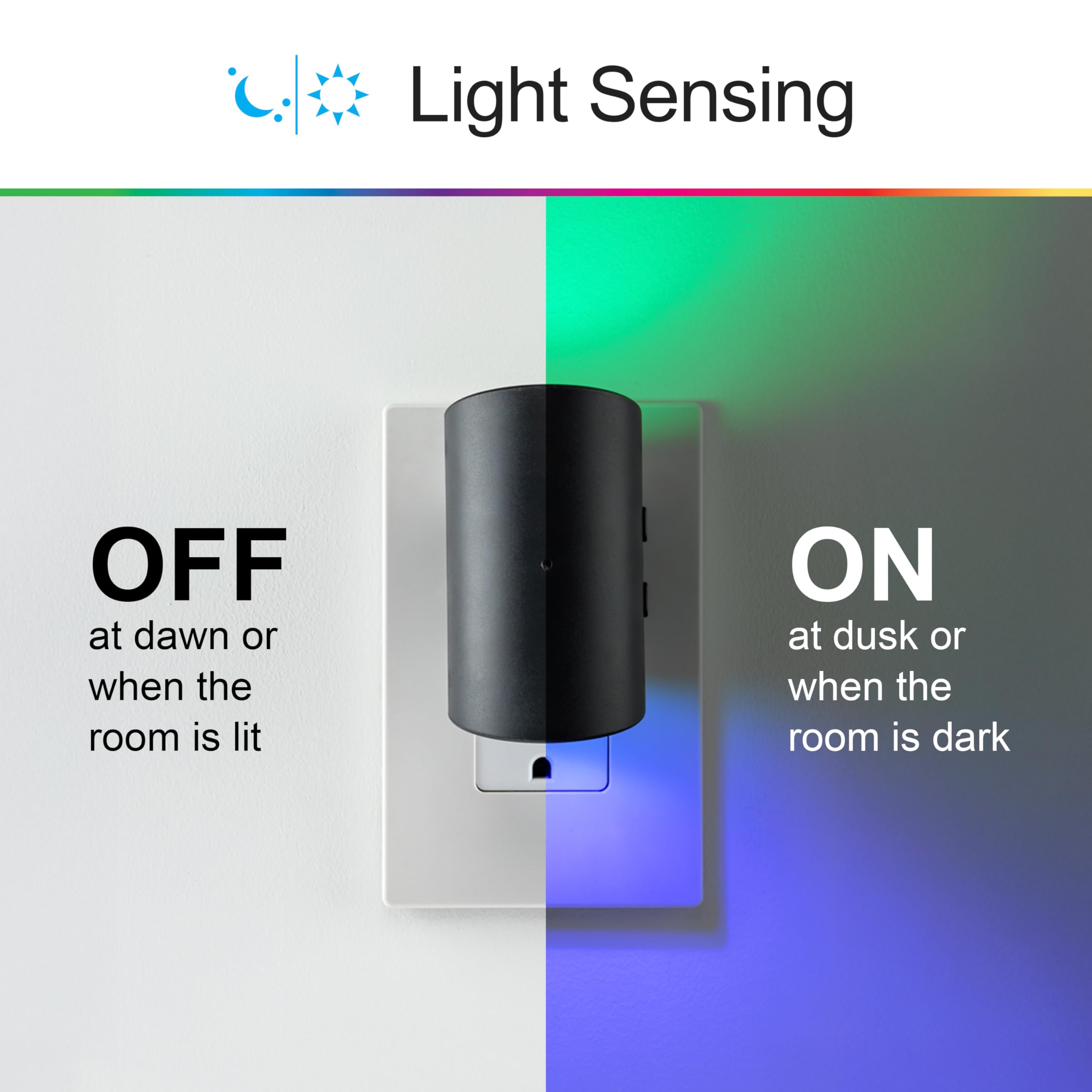 GE LED Swivel Sconce Night Light, Dimmable & Color-Changing, Plug-in, Warm White, with Dusk-to-Dawn Sensor, 1 Pack, Sconce Black, Model